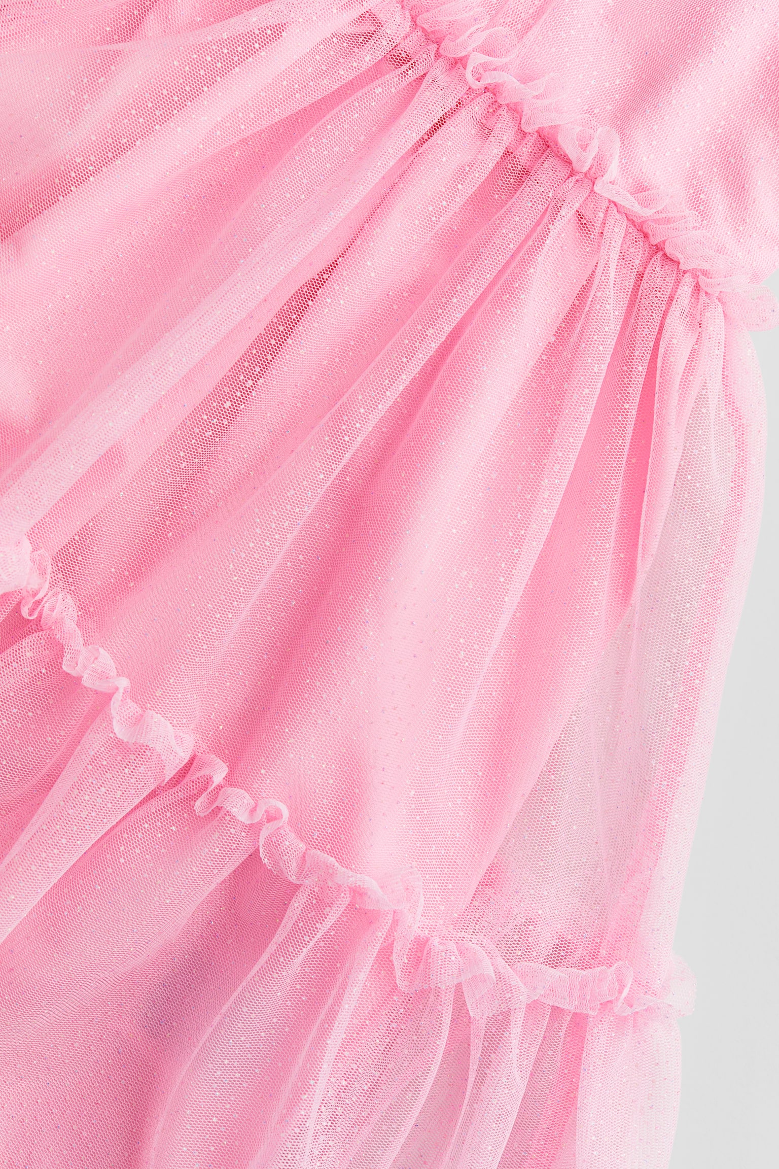 Frill-trimmed tulle dress - Pink/Light yellow - 2