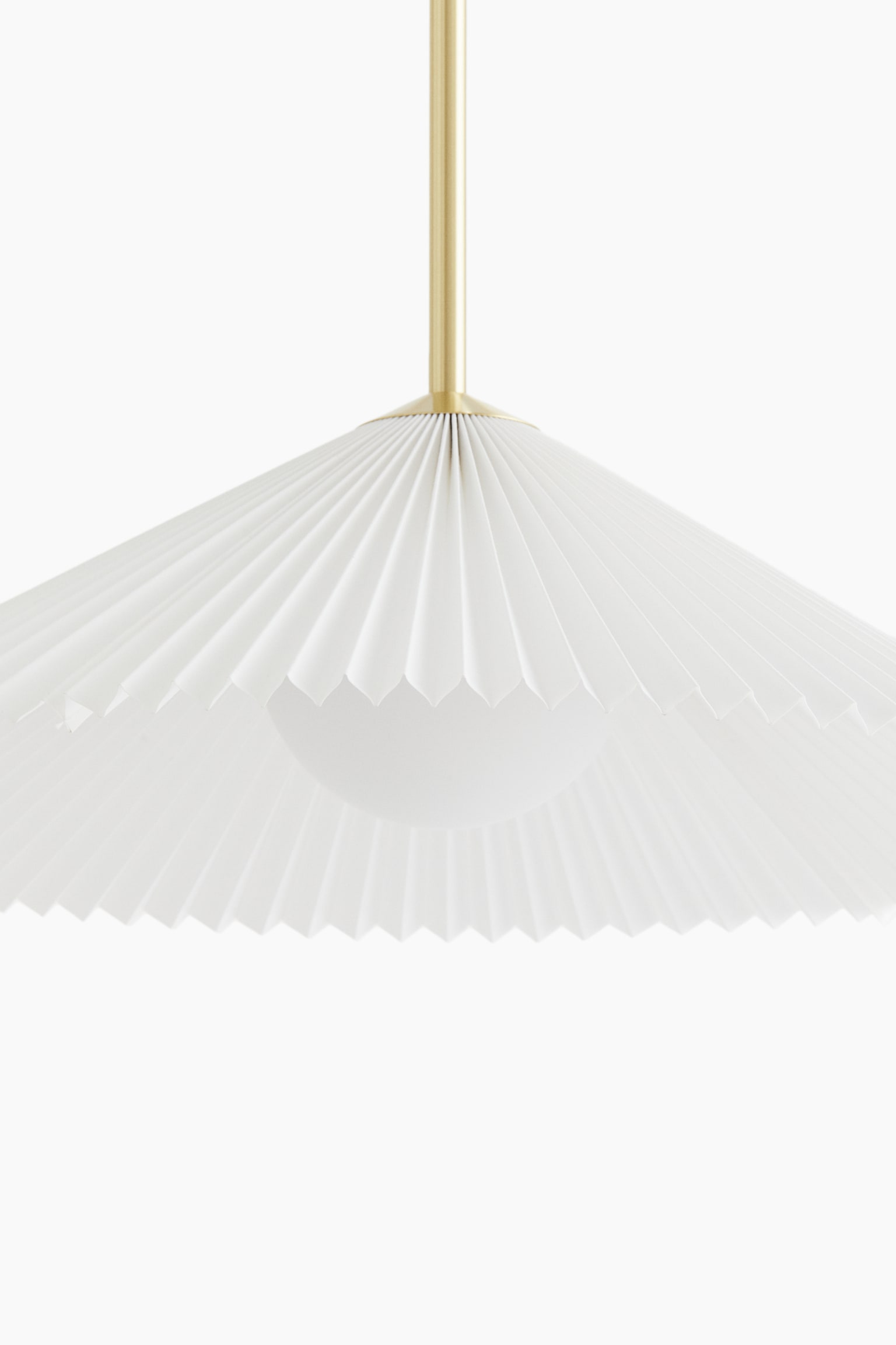 Pleated-shade pendant light - Gold-coloured/White - 5