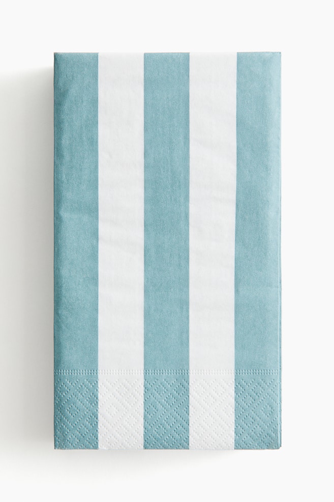 15-pack Paper Napkins - Turquoise/striped/Light blue/striped - 1