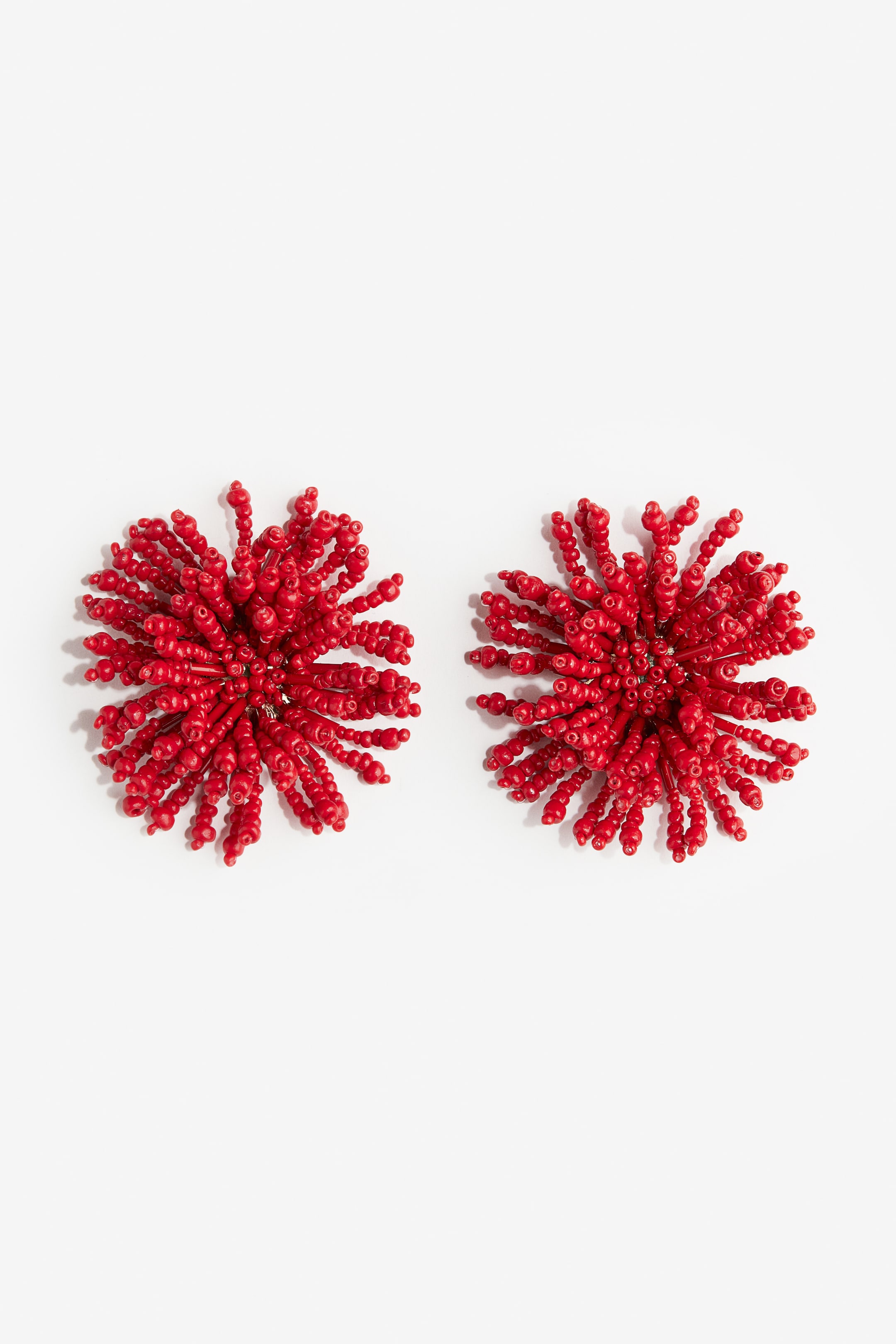 Glass-bead earrings - Bright red - Ladies | H&M GB