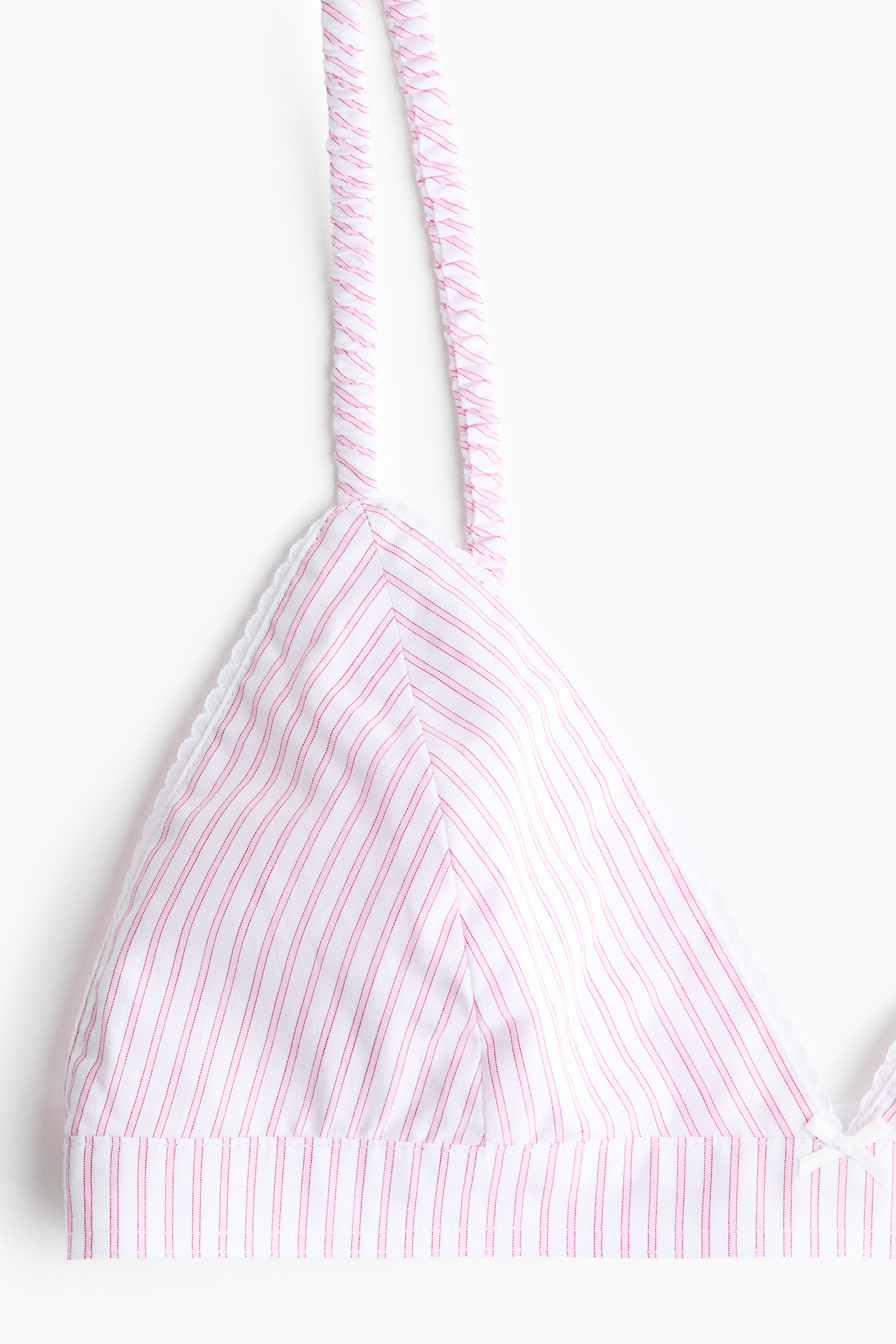 Bawełniany biustonosz piżamowy - Jasnoróżowy/Paski - 3