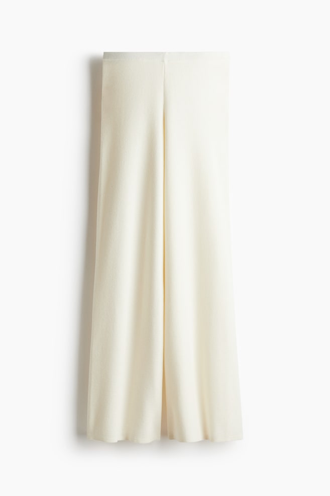 Pantalon en maille fine - Crème/Beige clair chiné/Marine - 1