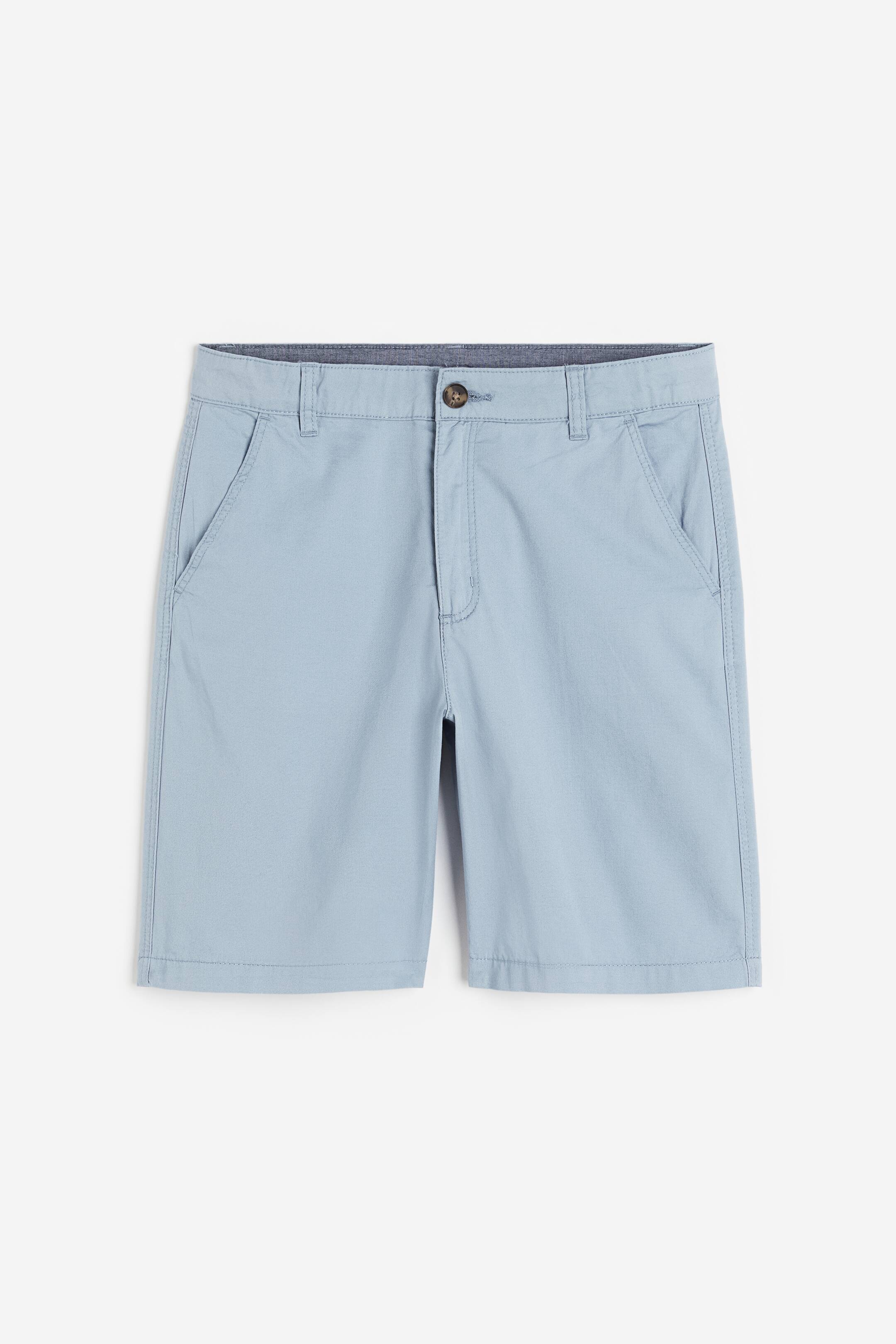 Cotton Chino Shorts - Regular waist - Short - Light blue - Kids | H&M US