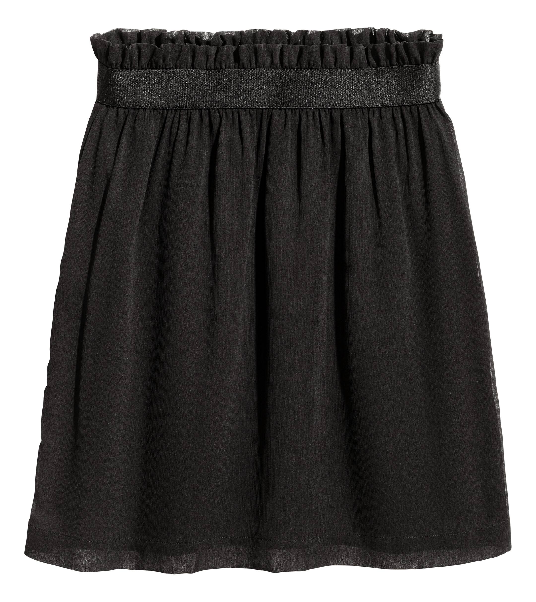 View larger image: Crinkled chiffon skirt - Black - Ladies | H&M GB 1