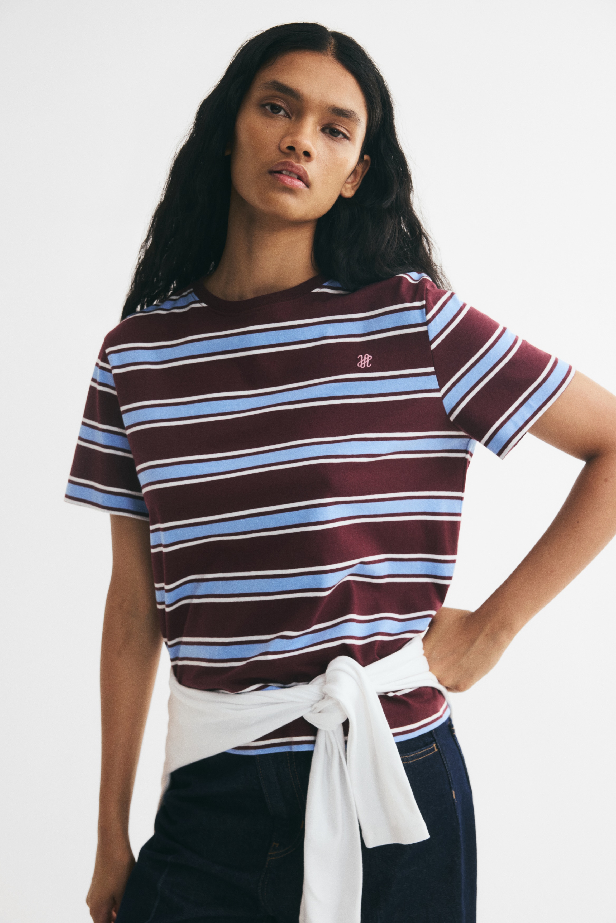Áo thun cotton - Màu đỏ rượu/Kẻ/Màu đỏ đậm/Champs Élysées/Màu xanh tím than/Paris