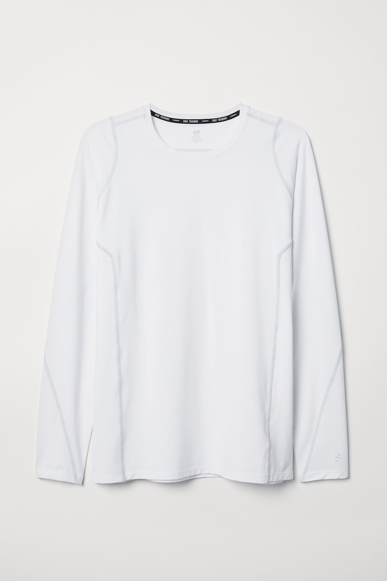 Sports top Muscle Fit - Round neck - Long sleeve - White - Men | H&M GB