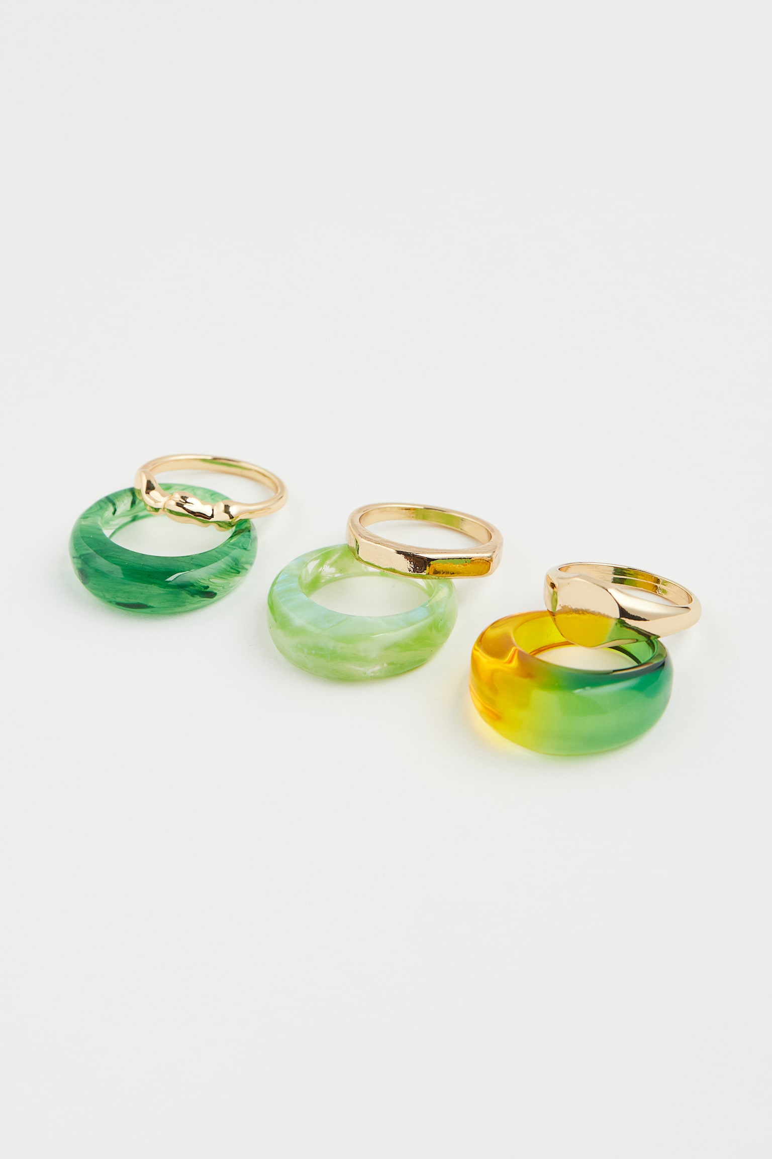 6-pack Rings - Gold colour/Green/Gold colour/Orange - 1