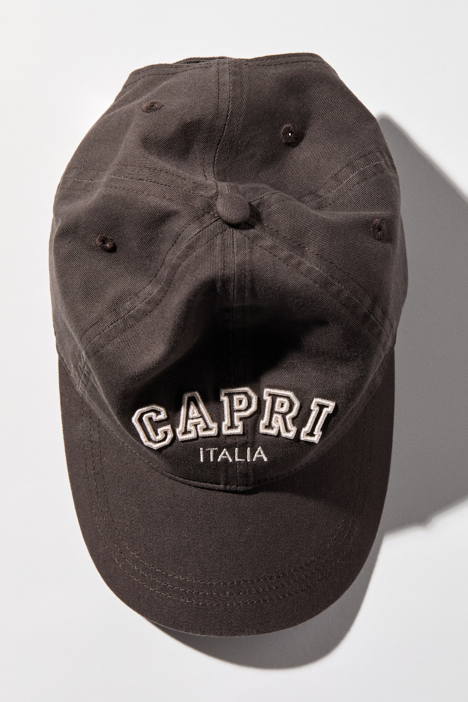 Embroidered-motif twill cap - Dark brown/Capri/Dark denim blue/Atelier/Light beige/Capri/Beige/Rowing Club/Dark green/Chicago/Dark blue/Running Club - 1