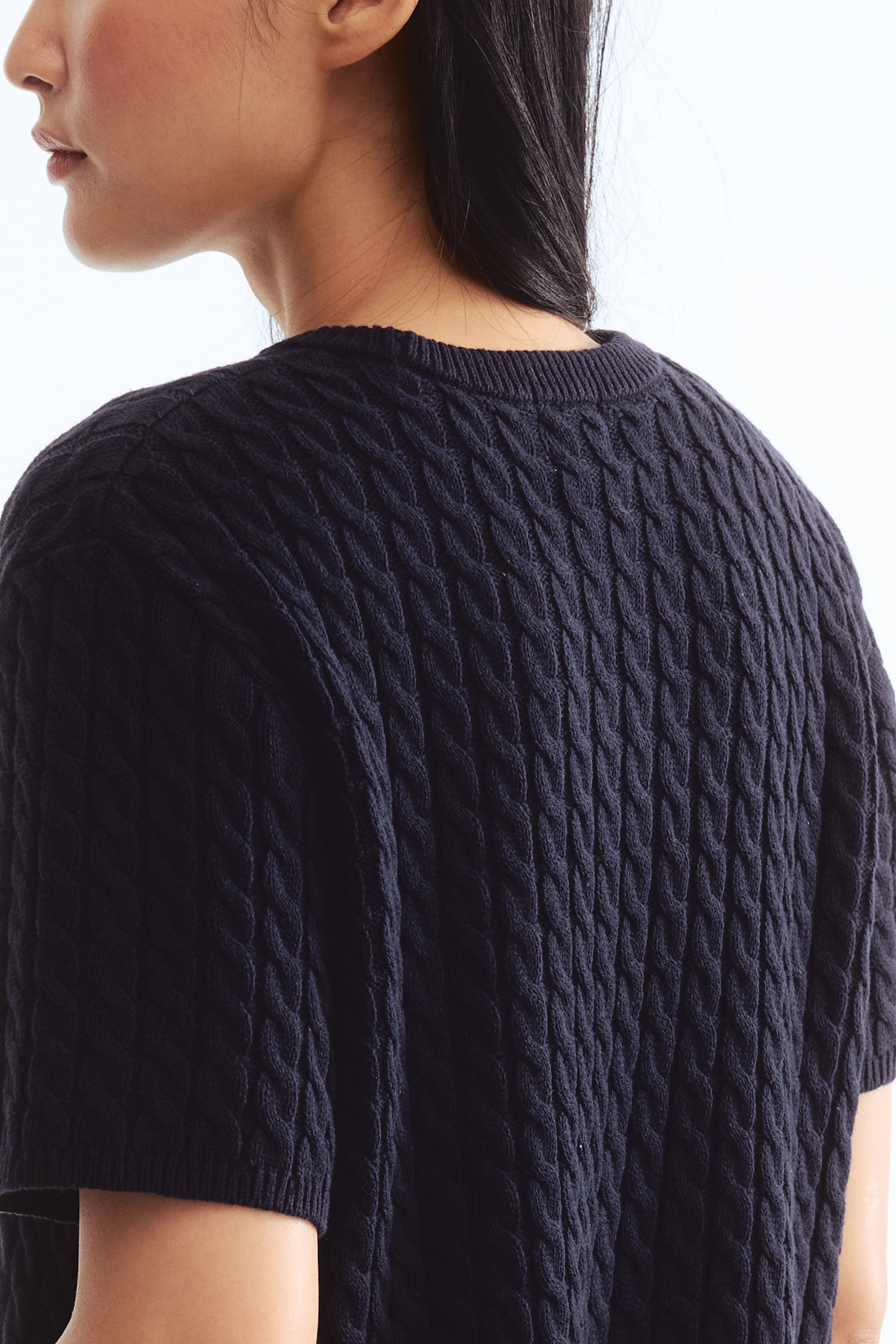 絞花針織套衫 - 海軍藍/奶油色/米色/亮紅色 - 3