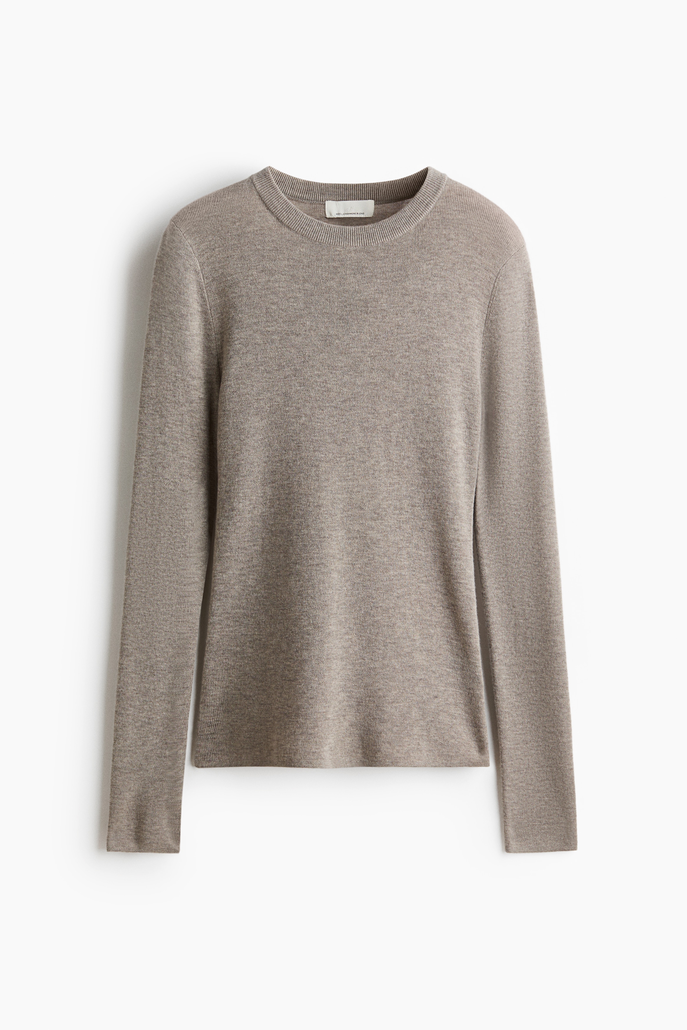 Fine-knit cashmere-blend top - Light mole/Black/Cream/Coral orange