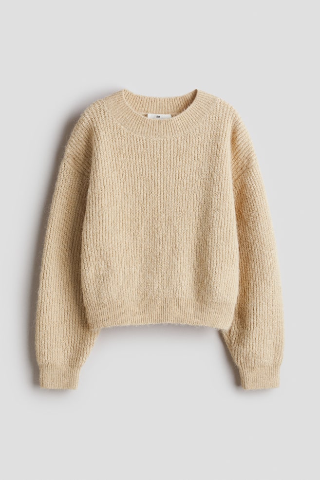 Jersey en punto de canalé - Beige - 1