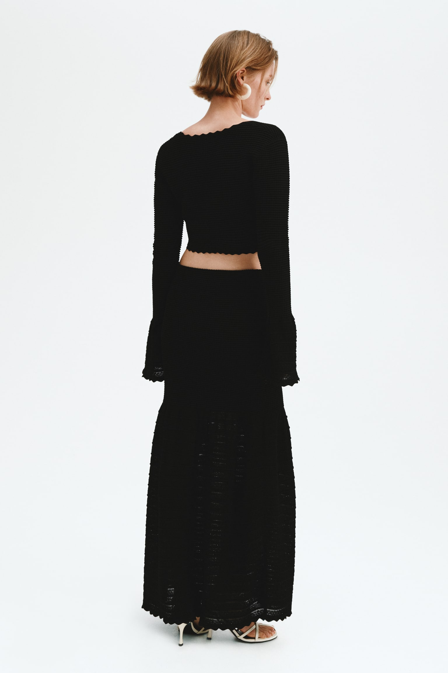 Textured-knit skirt - Black - 6