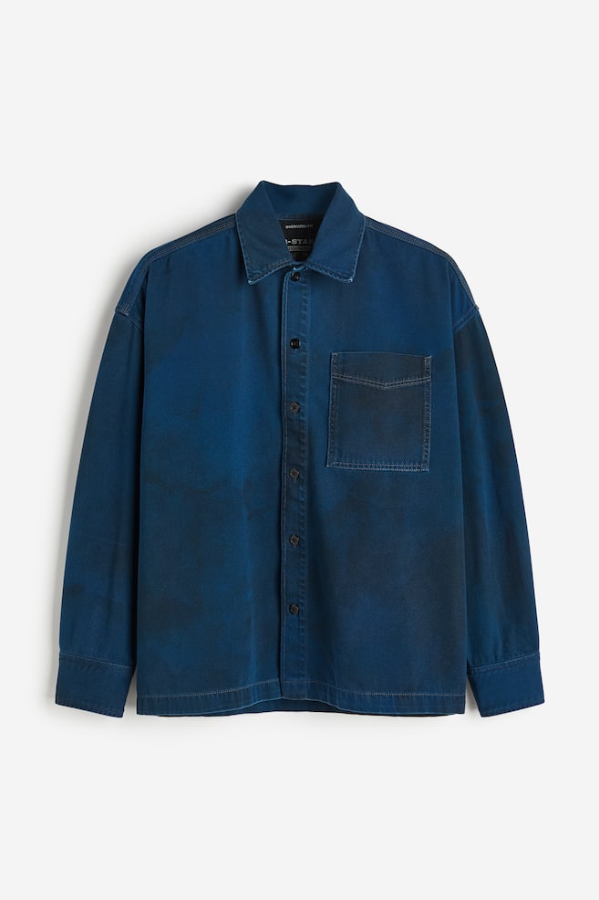 Boxy Fit Shirt L\s - Sea Blue Vintage Denim Wash  - 1