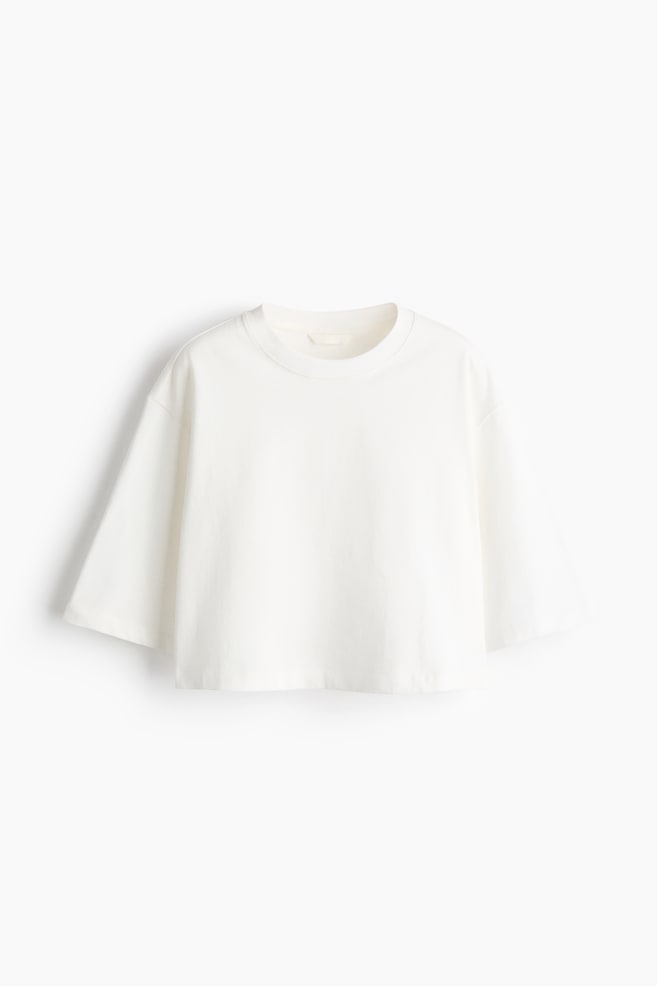 Oversized T-shirt - White/Lilac/Black - 1