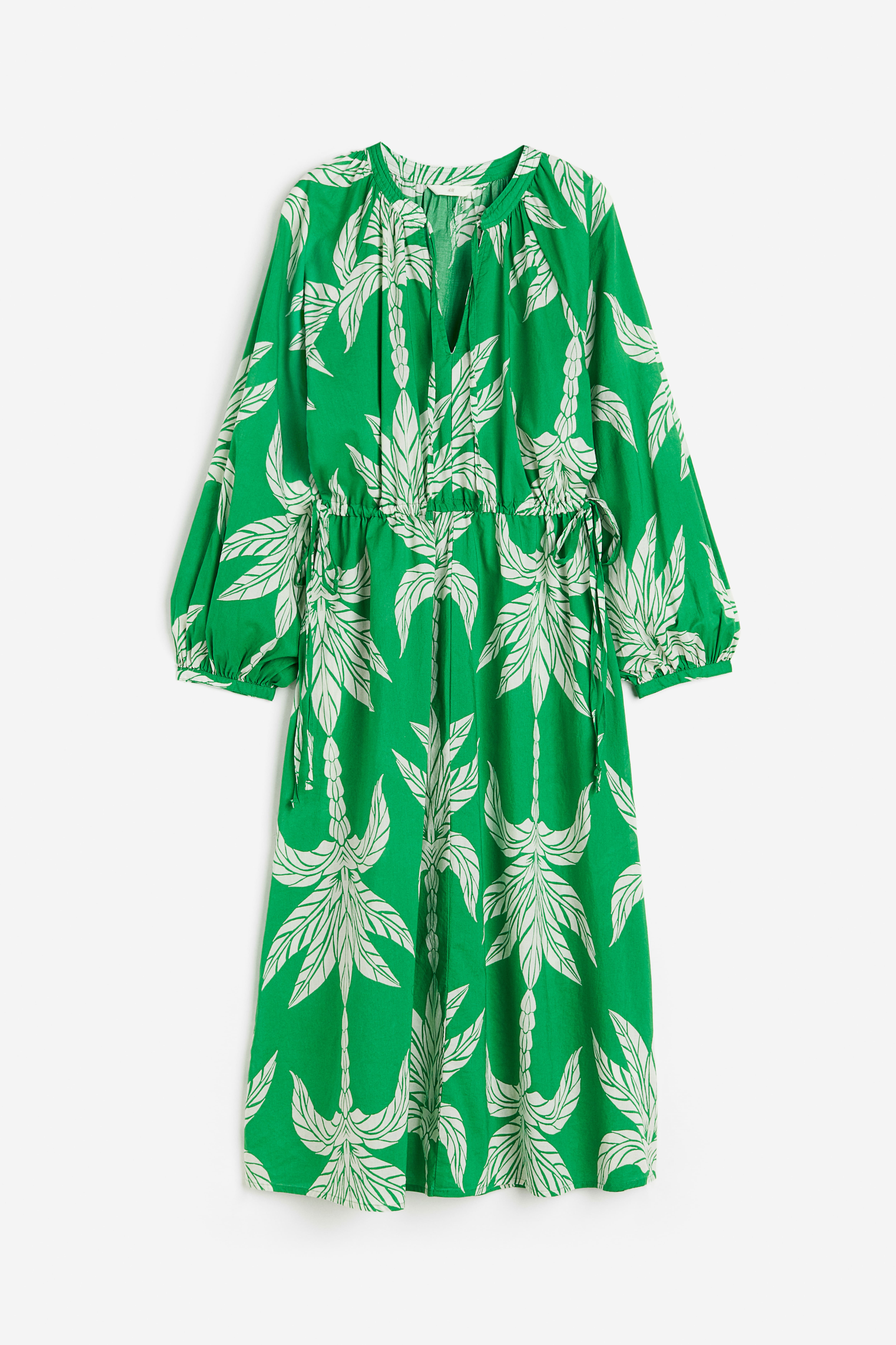 H&m green leaf dress hotsell