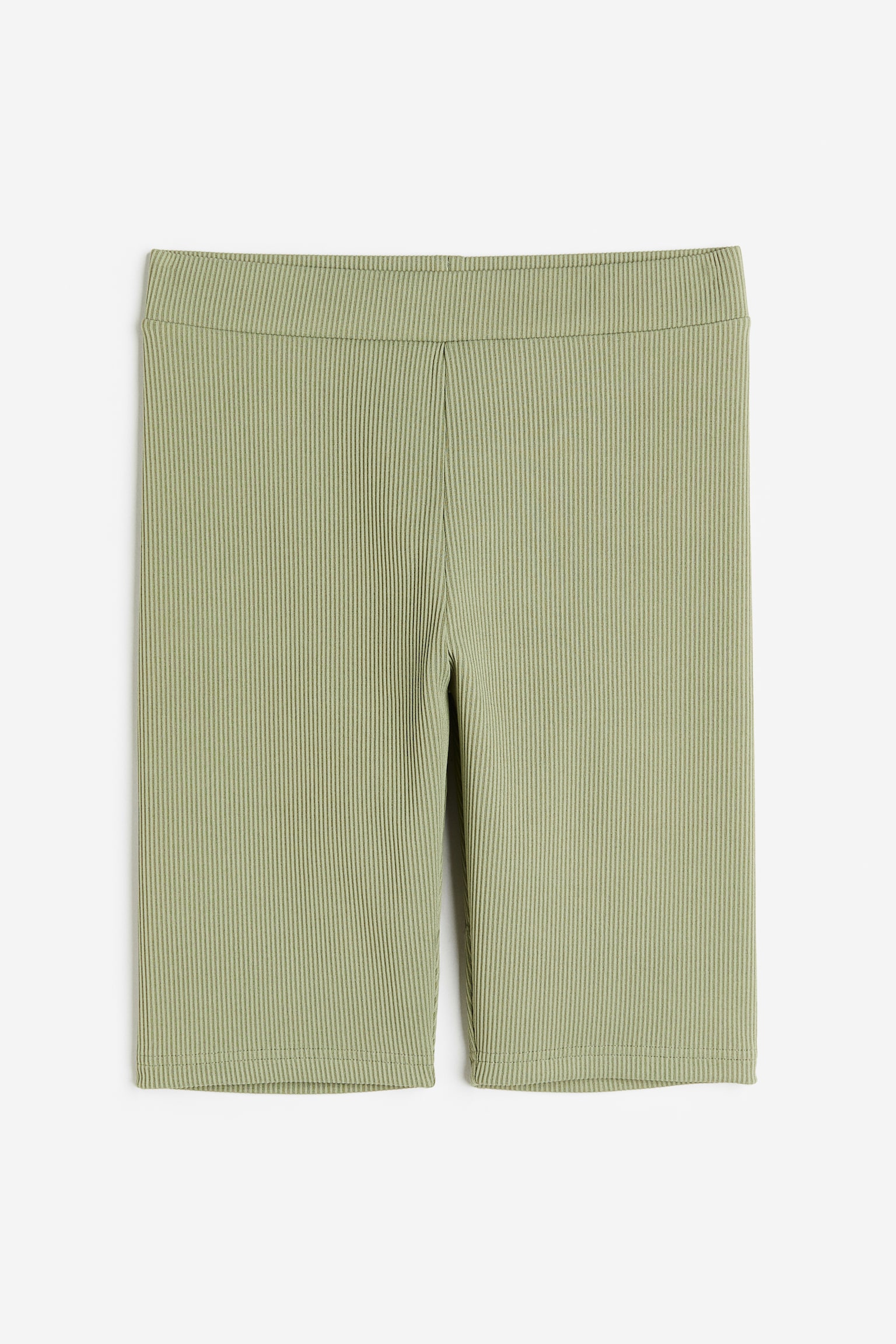 Ribbed biker shorts - Light khaki green/Black/Black/Light khaki green - 1