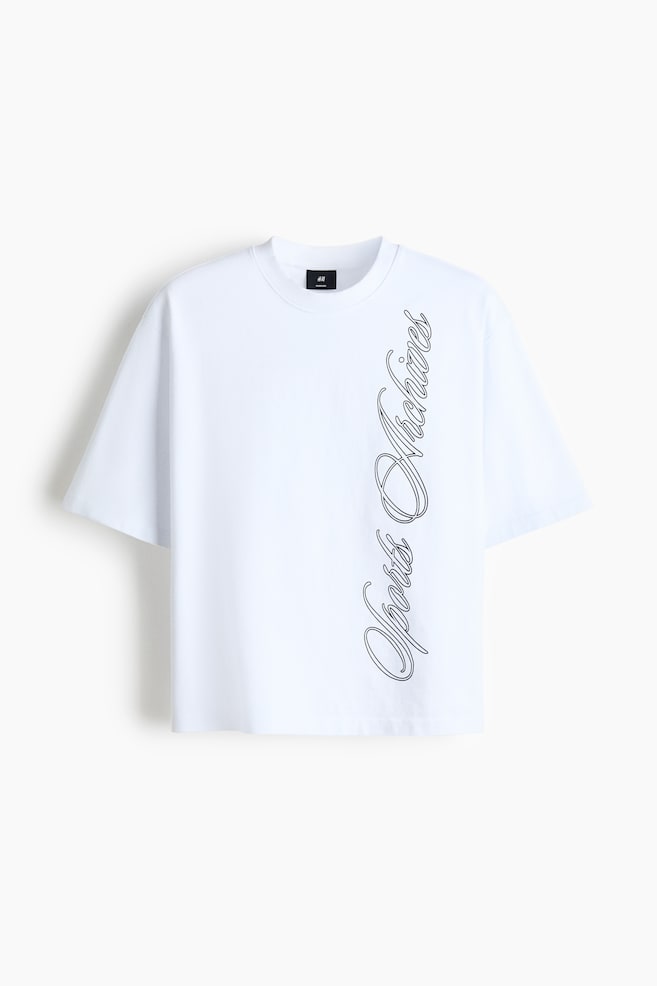 Oversized Printed T-Shirt - White/Sports Archives/Dark green/98/Black - 1