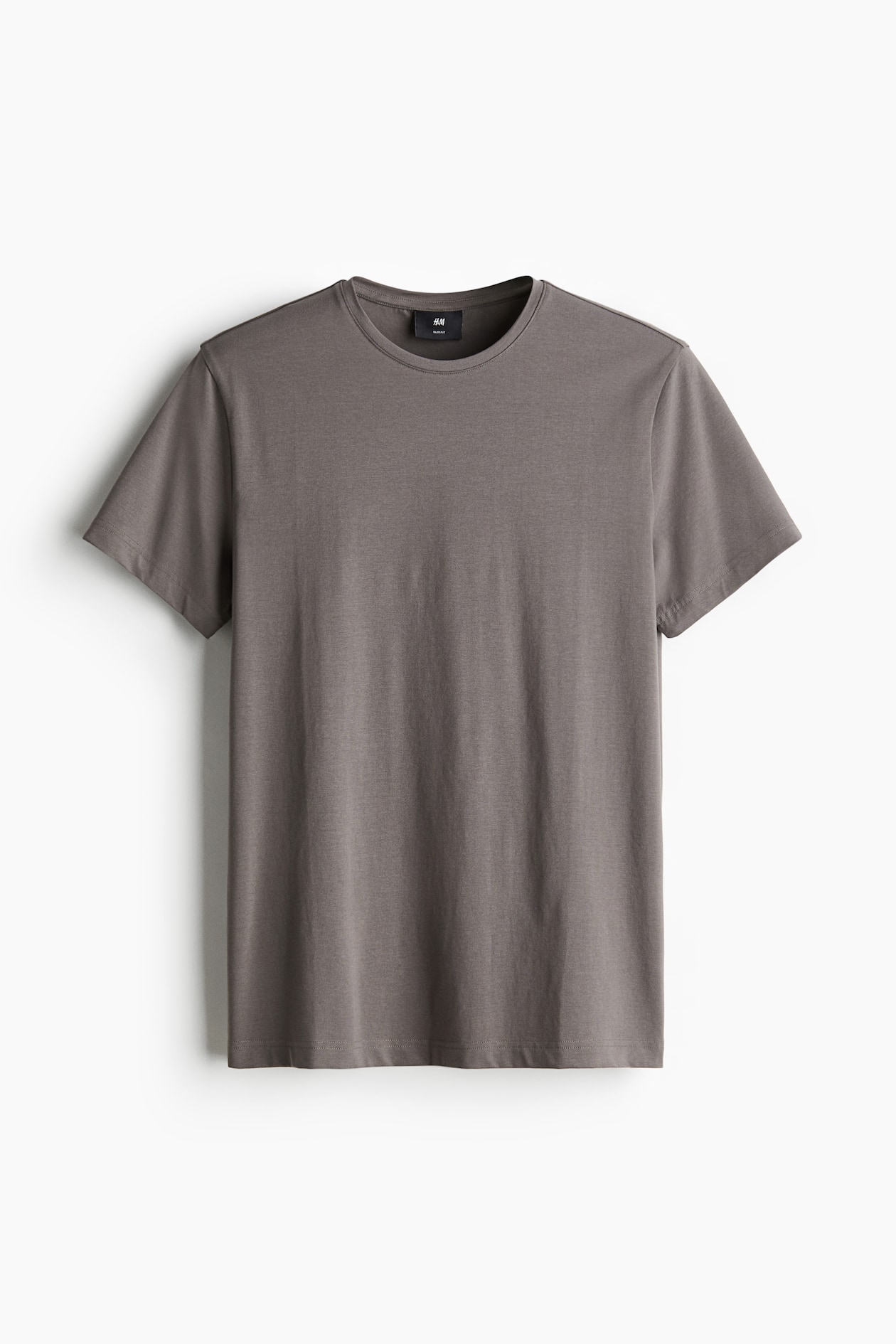 Slim Fit T-shirt - Round Neck - Short sleeve - Gray - Men | H&M US