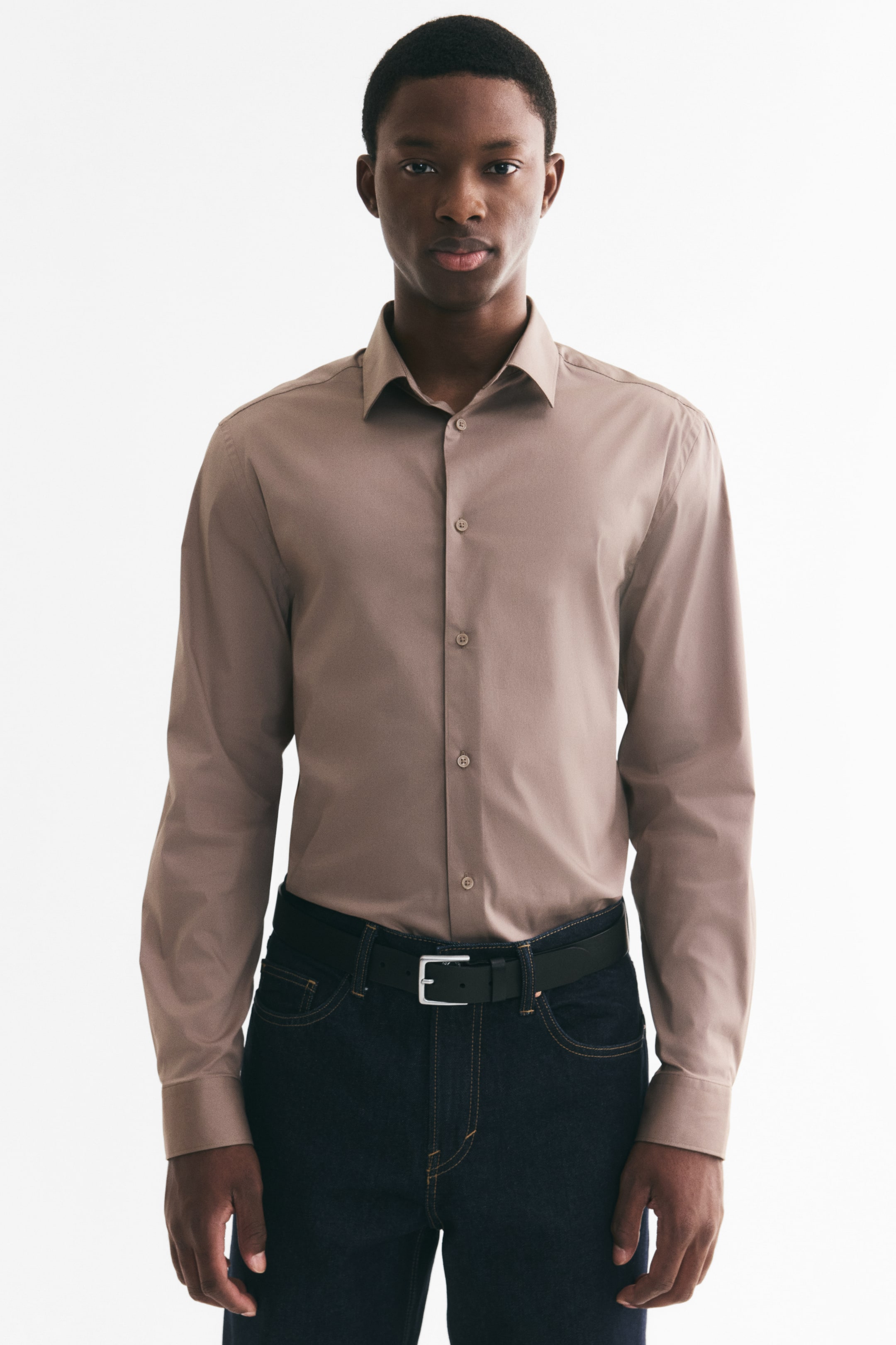 Agrandir l'image: Chemise stretch Slim Fit - Taupe - HOMME | H&M FR 1