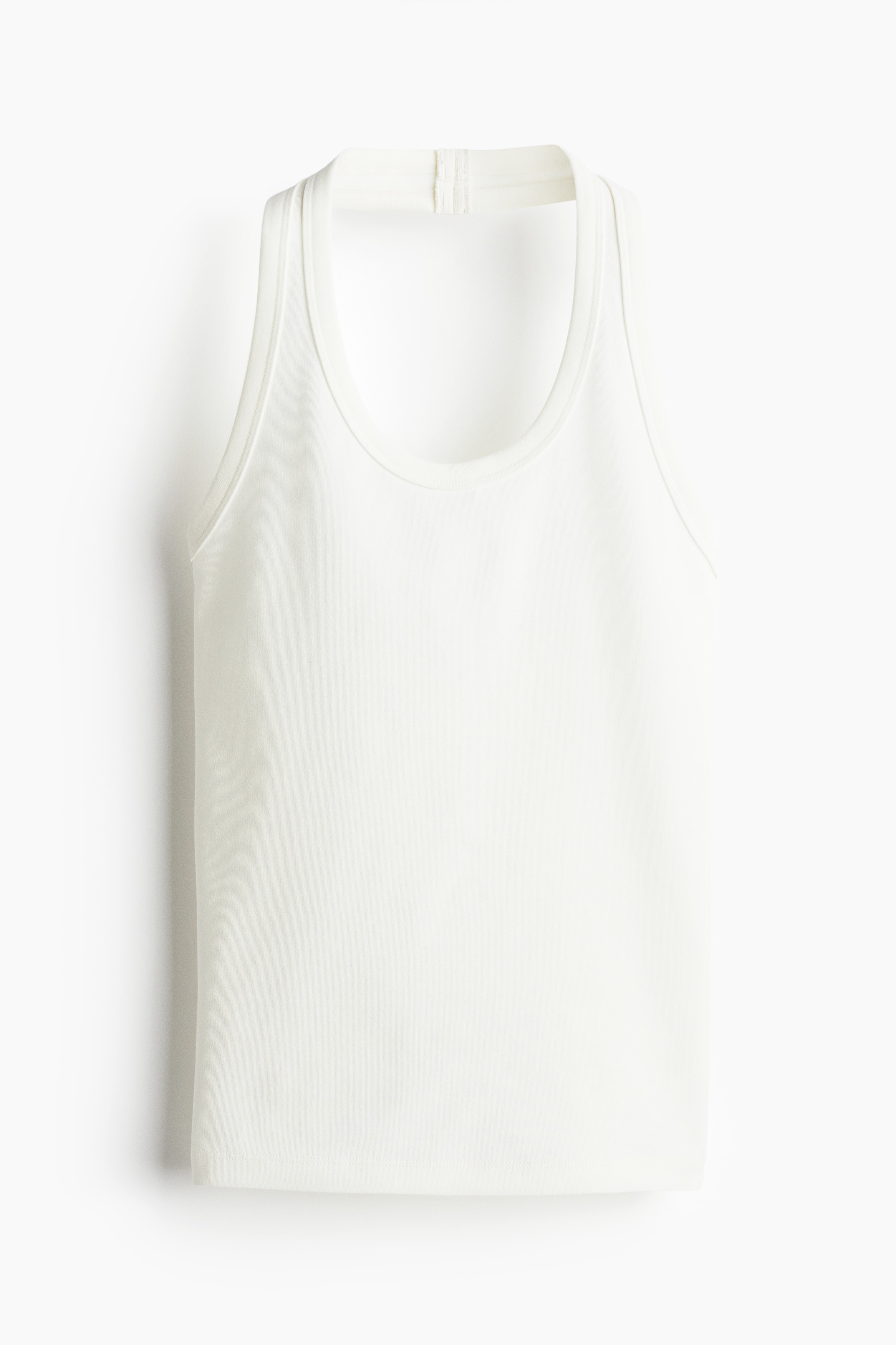 Halterneck-topp i pimabomull - Hvit