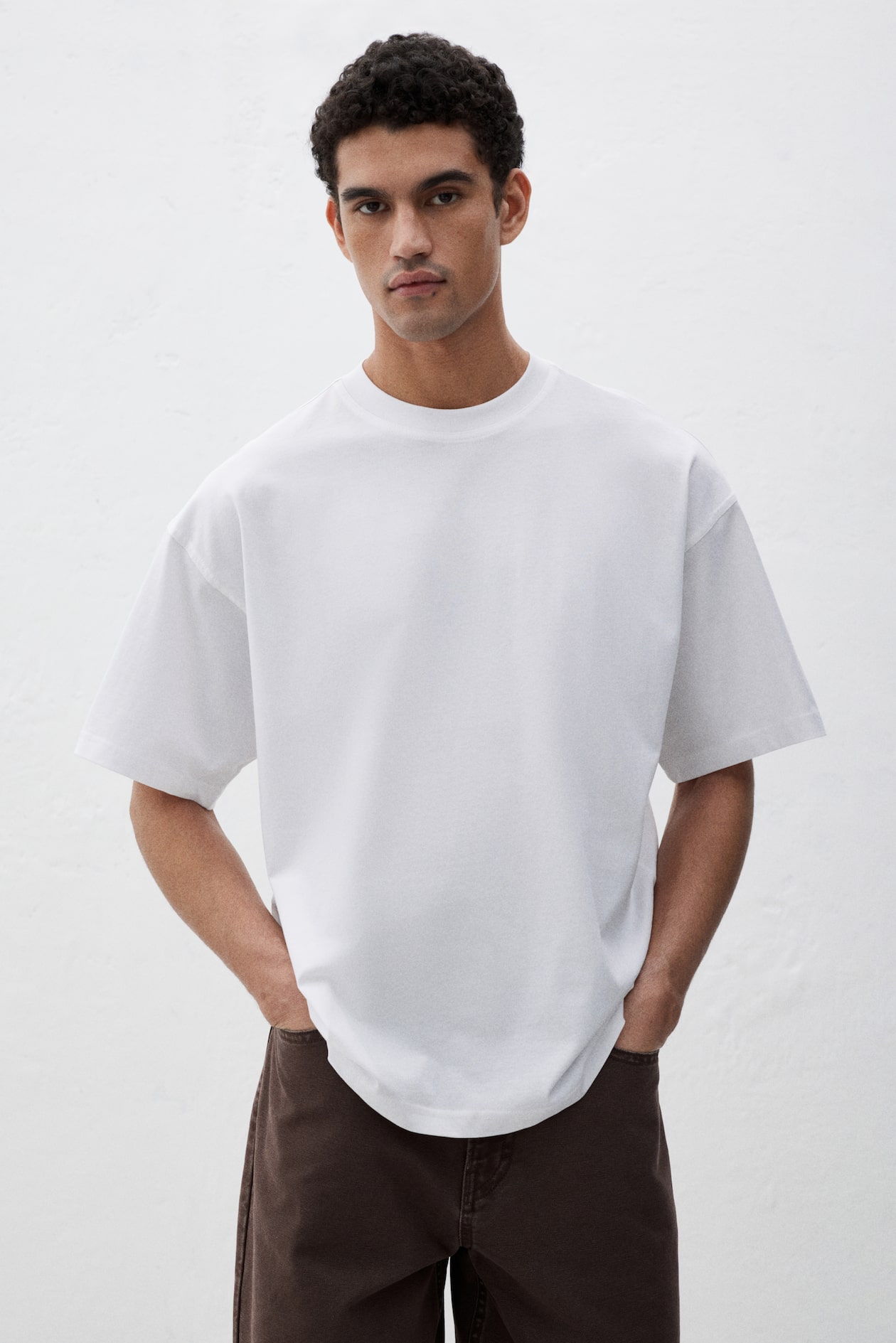 Oversized Fit T-shirt White Men H&M