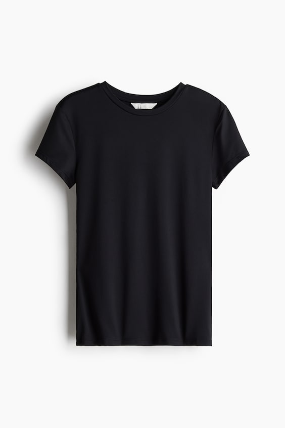 Женские футболки H&M Fitted Microfiber T-shirt