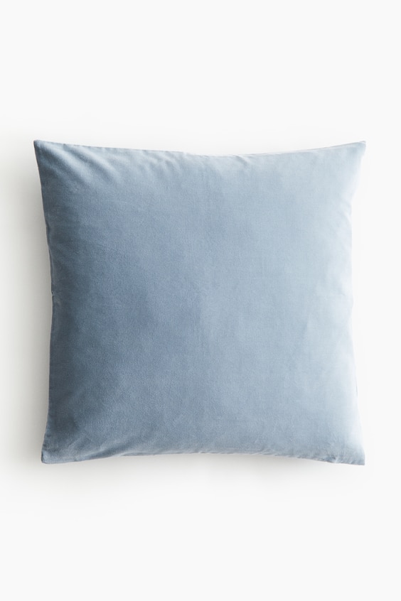 Cotton Velvet Cushion Cover Sky blue Home All H&M US