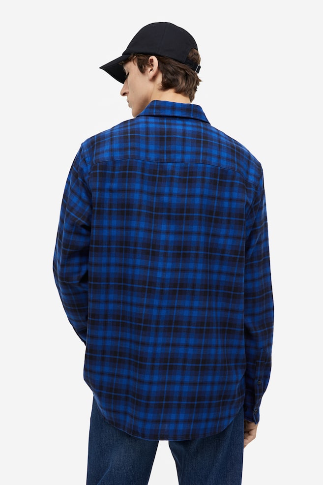 Skjorte i flonel Regular Fit - Blå/Ternet/Brun/Ternet - 3