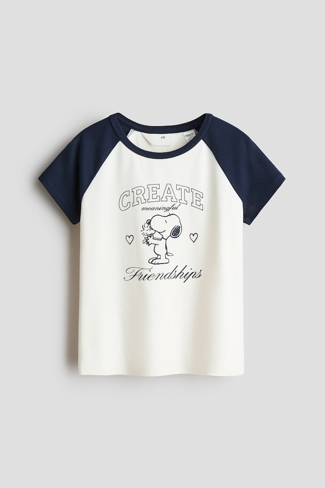 Playera de algodón con diseño estampado - Blanco/Snoopy - 1