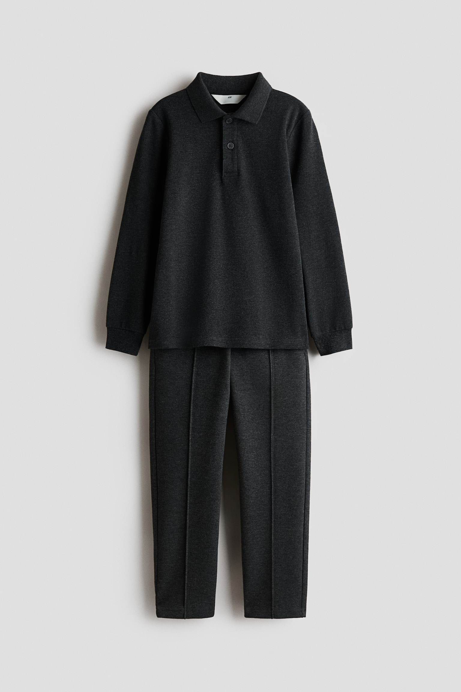 Детские комплекты H&M 2-Piece Piqué Set, цвет: Тёмный серый