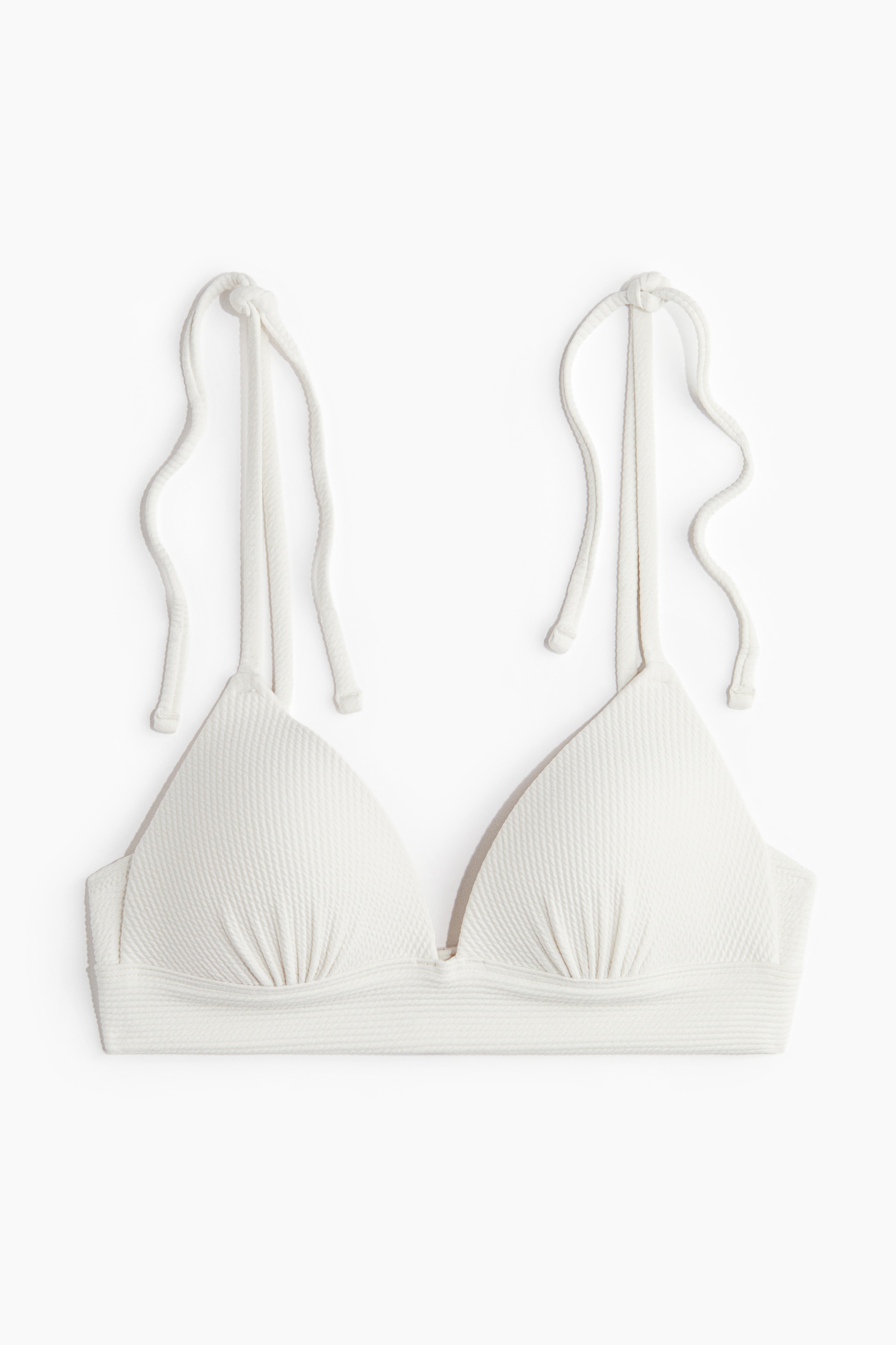 Push-Up Triangle Bikini Top - White/Green