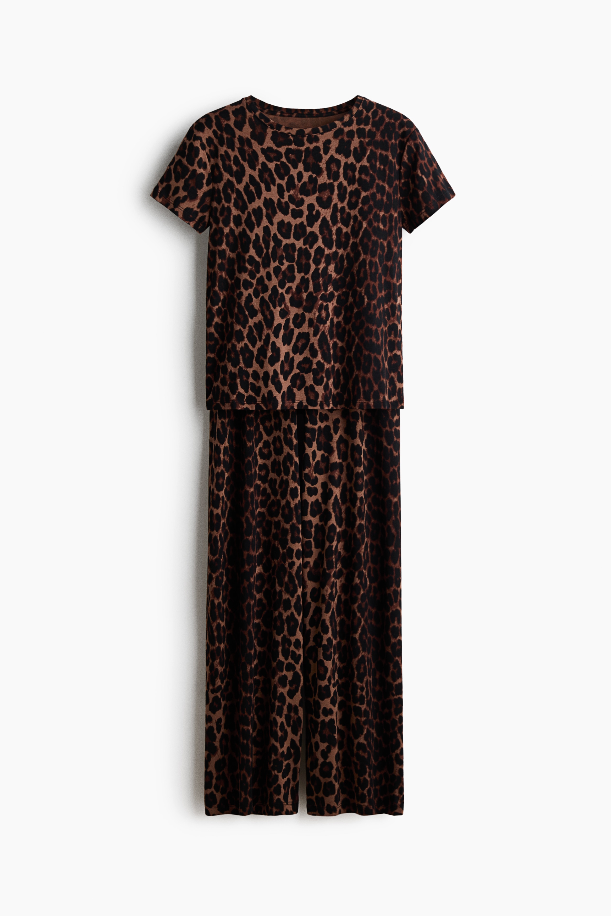 Pyjama en coton mélangé - Brown/Leopard print/Ivoire/pois/Rose clair/rayé