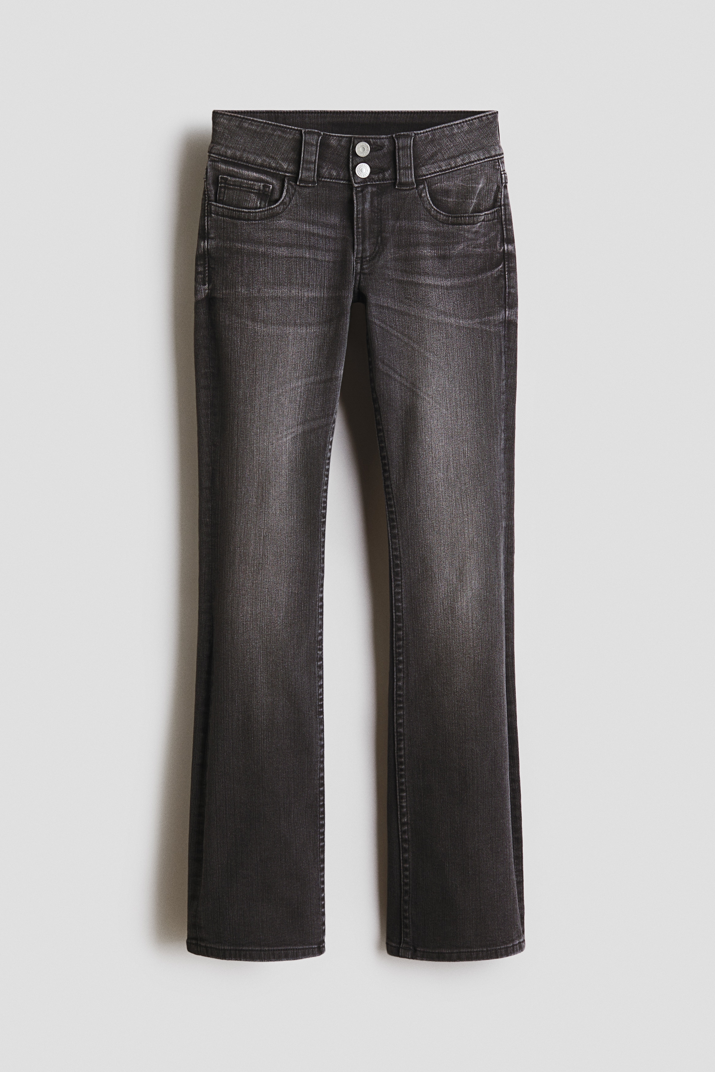 Tall Bootcut Low Jeans - Tvättad denimsvart/Denimblå