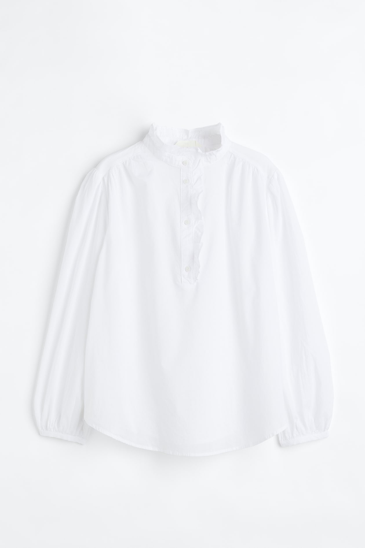 Frill-trimmed blouse - White - Ladies | H&M GB