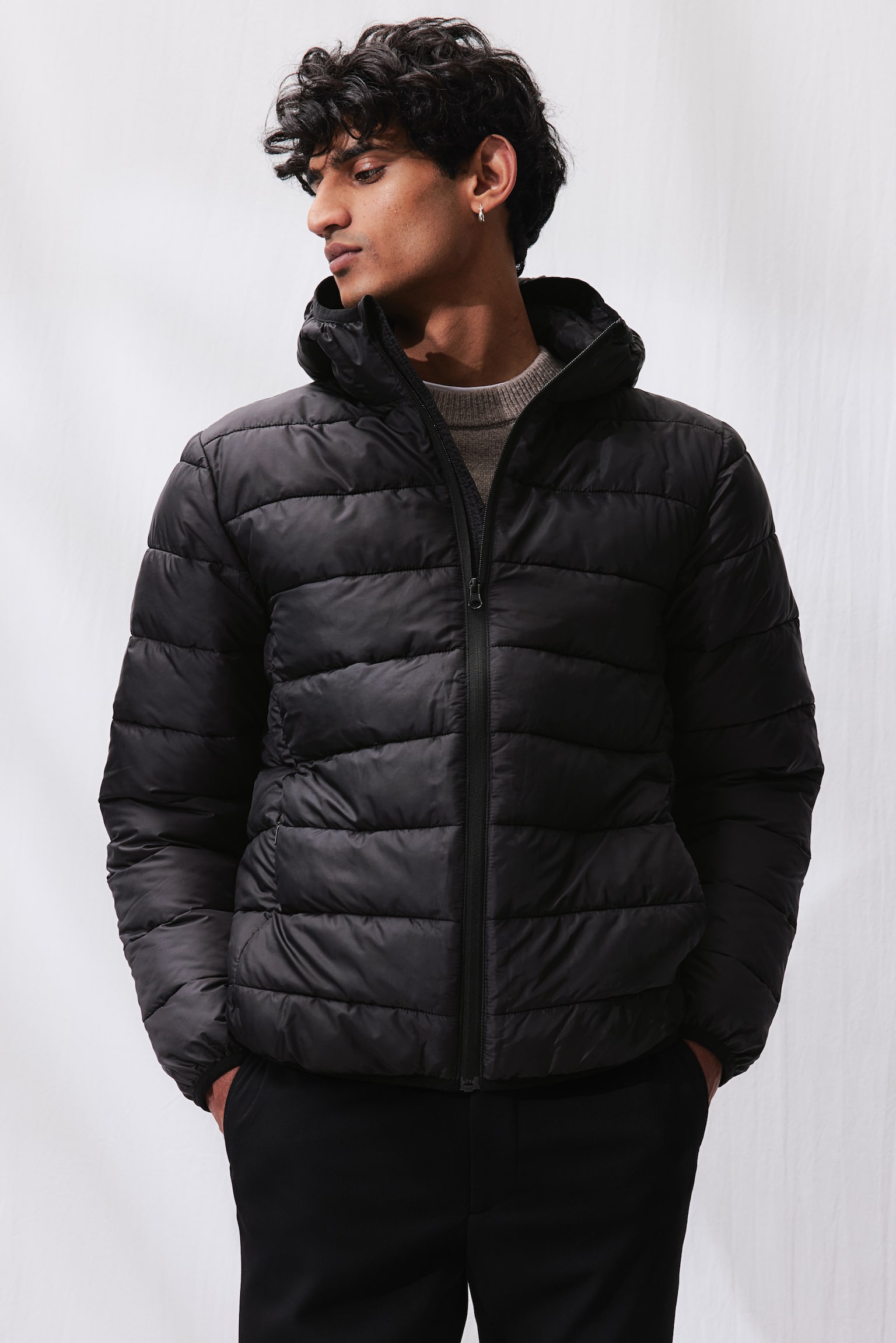 Lightweight puffer jacket - Black - 7