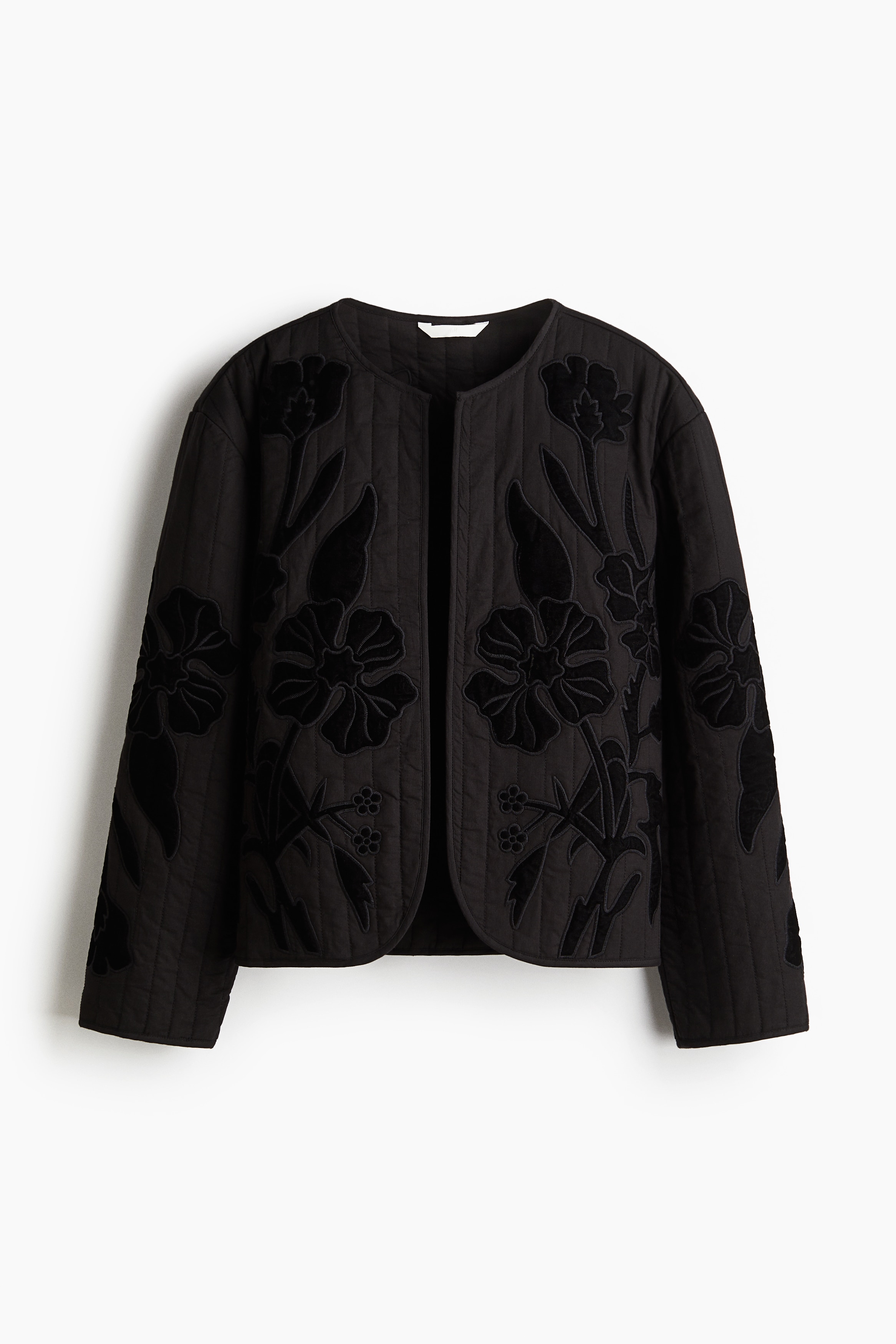 H & M - Steppjacke mit Applikationen - Schwarz - Damen