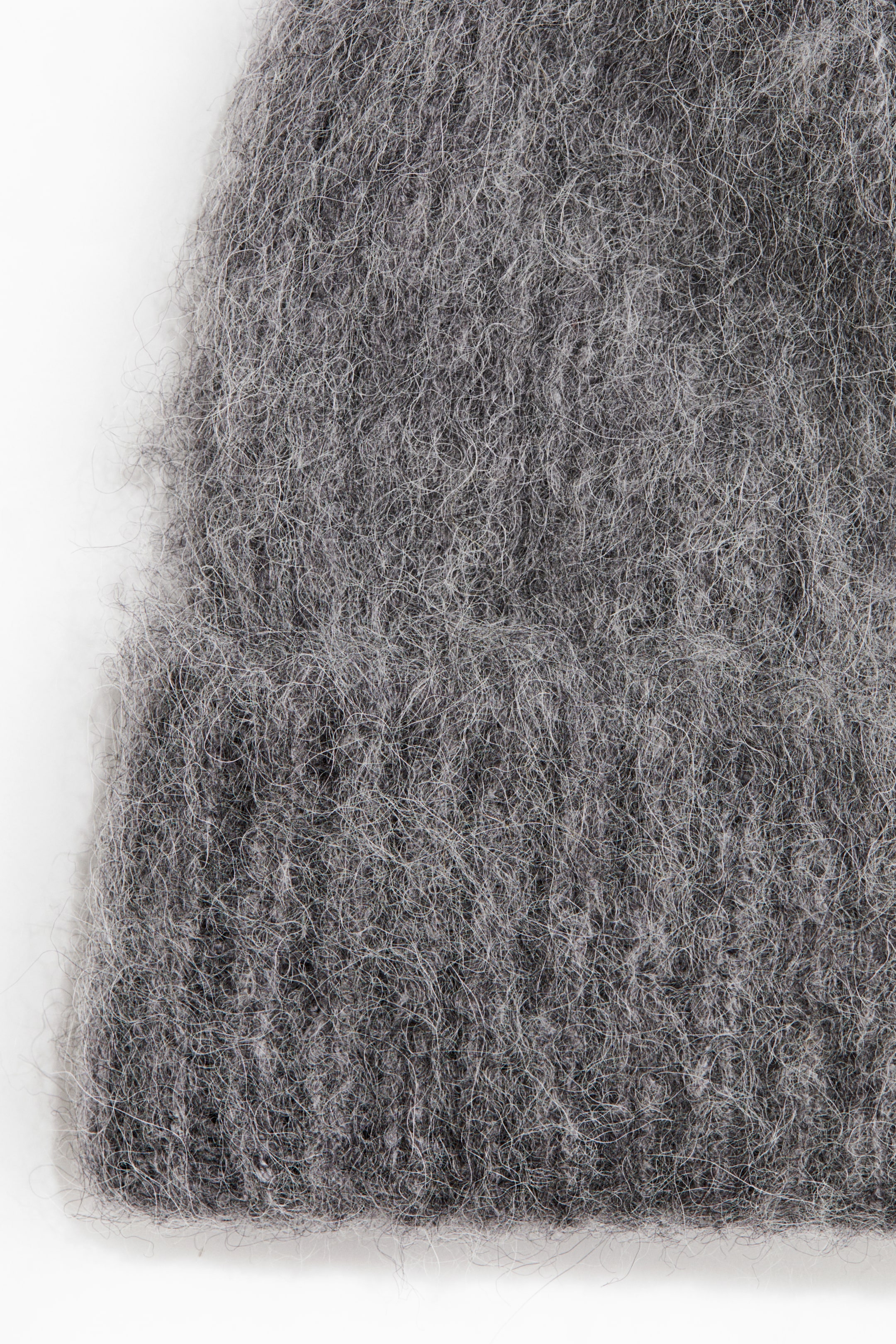 拡大画像を表示: アルパカブレンド リブニットビーニー - ダークグレー - レディース | H&M JP 2