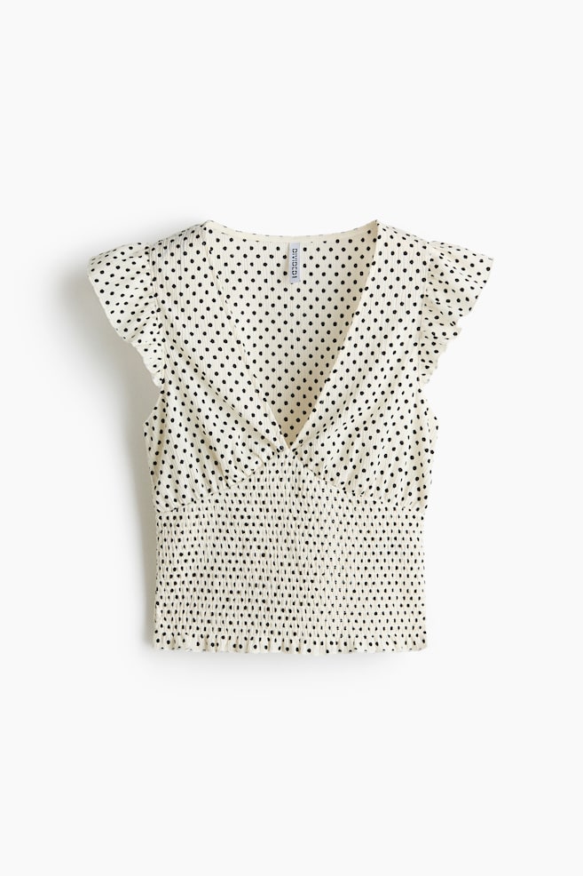 Top en punto texturizado - Beige claro/Lunares/Negro/Azul claro - 1