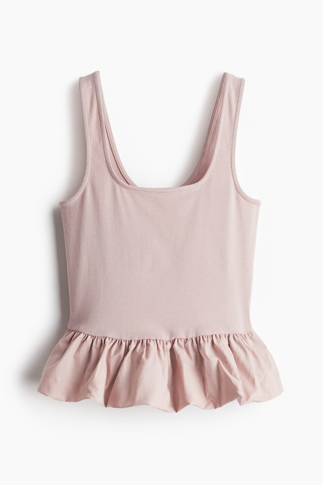 Camiseta de tirantes con bajo burbuja - Rosa empolvado - 1