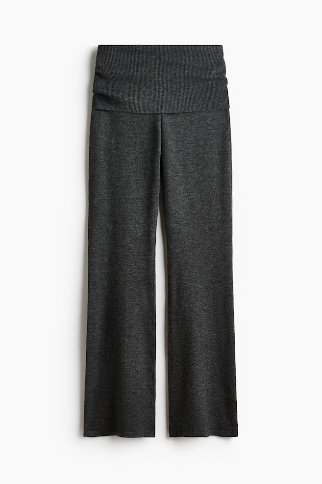 Strickhose mit Umschlagbund - Dunkelgraumeliert - 1