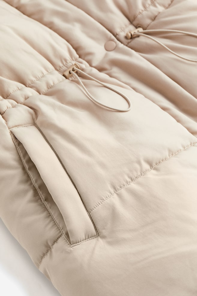 Drawstring-waist puffer jacket - Light beige/Black/White - 6