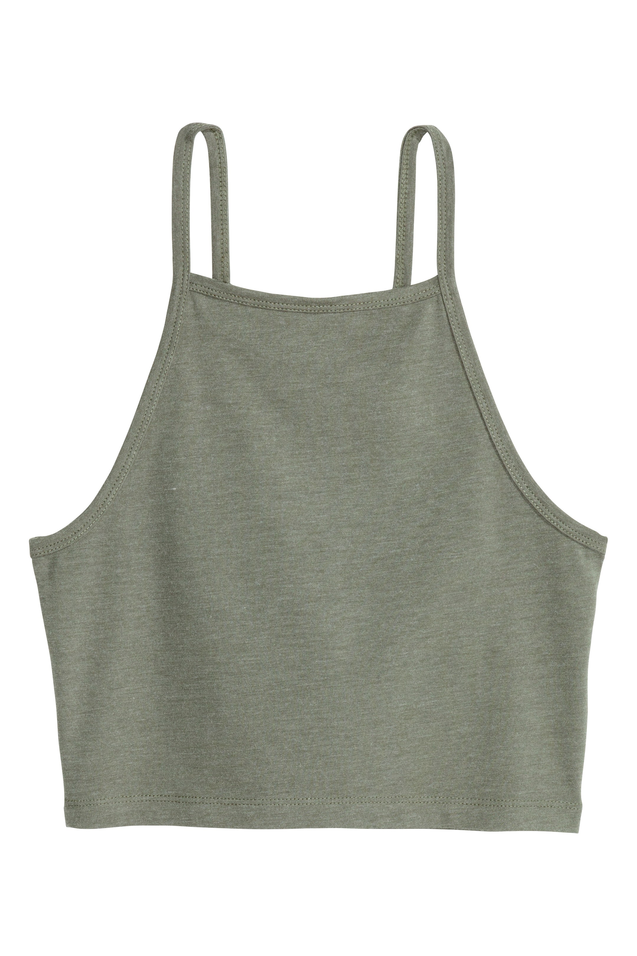 Ingrandisci l'immagine: Top corto - Khaki green - DONNA | H&M CH 1