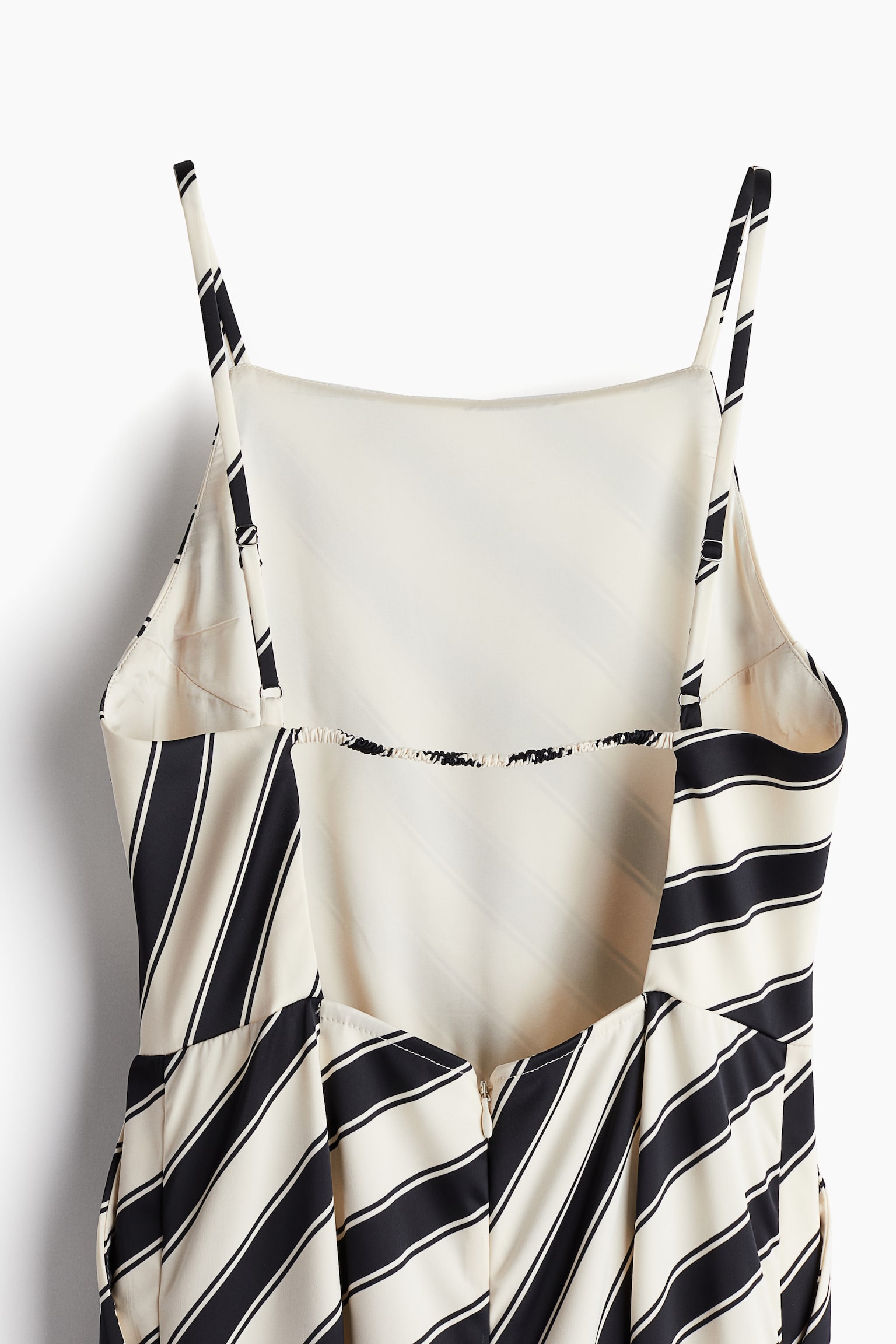 Open-back jumpsuit - Cream/Striped/Black/Bright red - 6