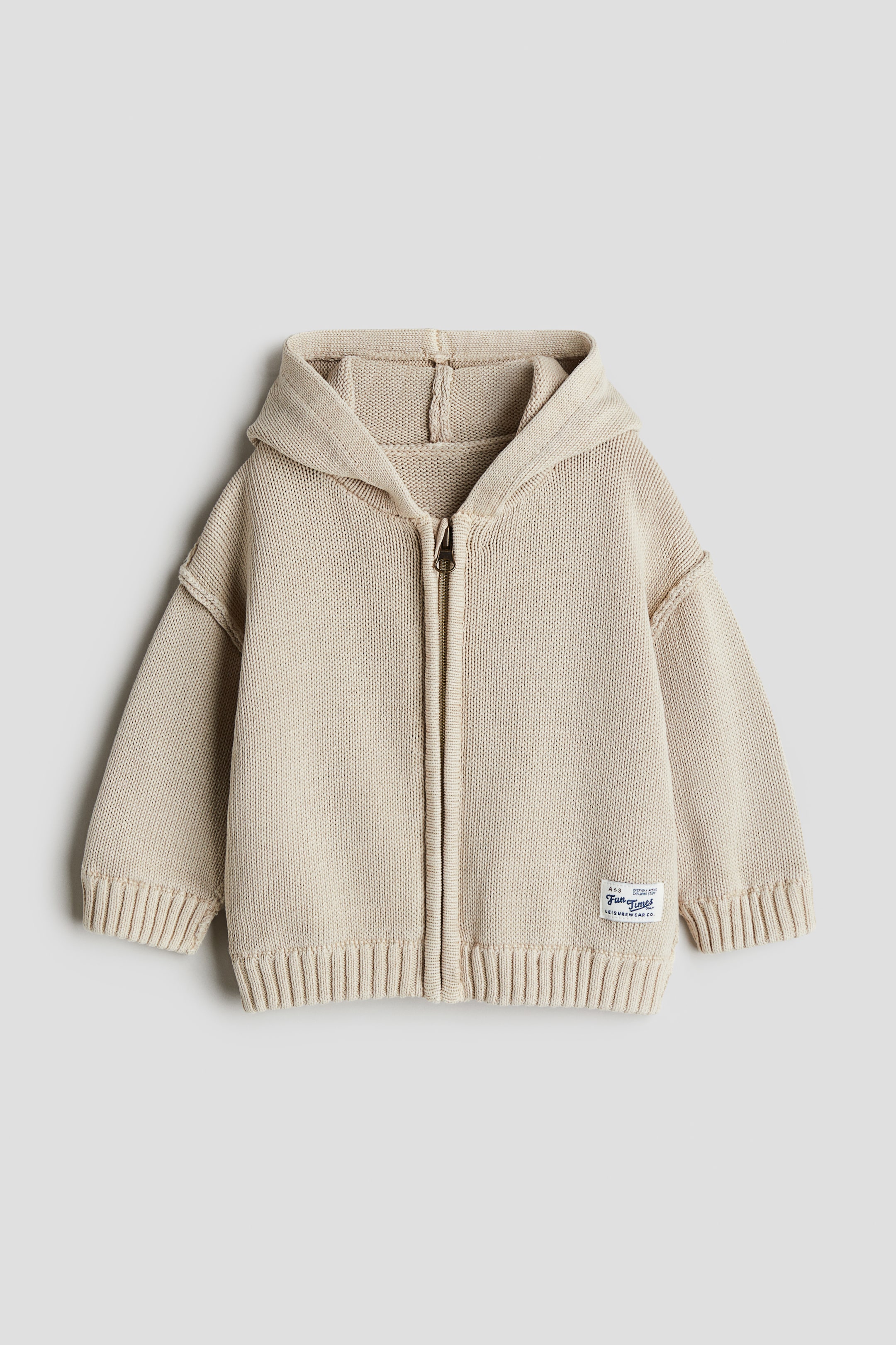 Knit Cotton Hooded Jacket