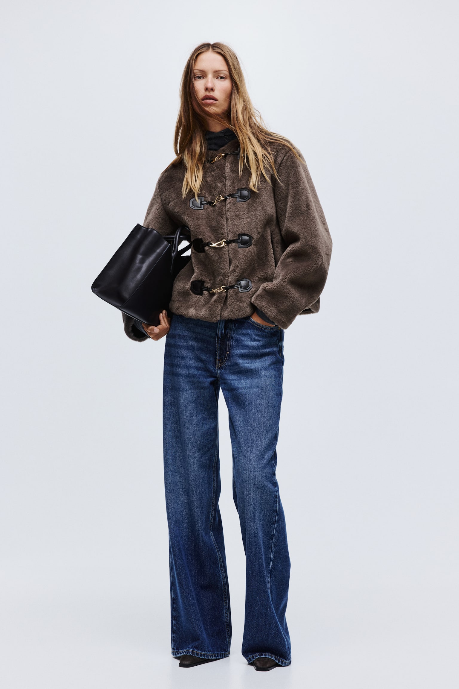 Saco estilo duffle - Gris pardo oscuro/Beige claro/Negro - 4