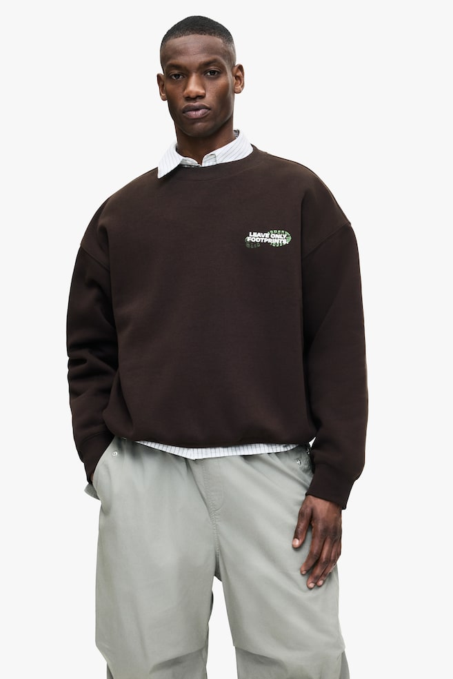 Loose-Fit Printed Sweatshirt - Brown/Dusty pink/Obscura Institute - 4