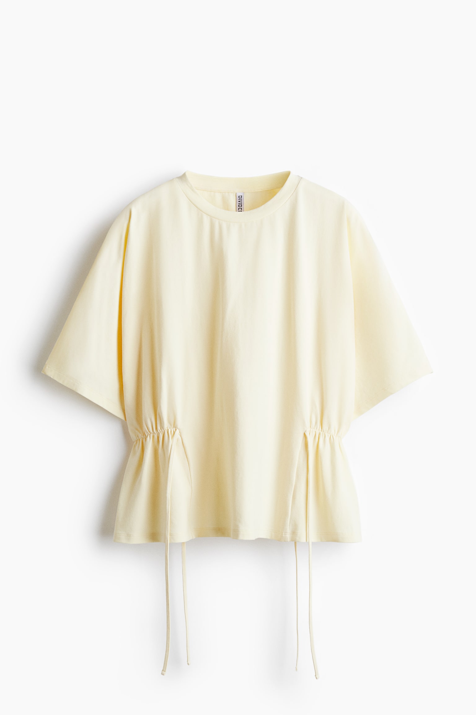 タイディテールTシャツ - ライトイエロー/ホワイト/ブラック