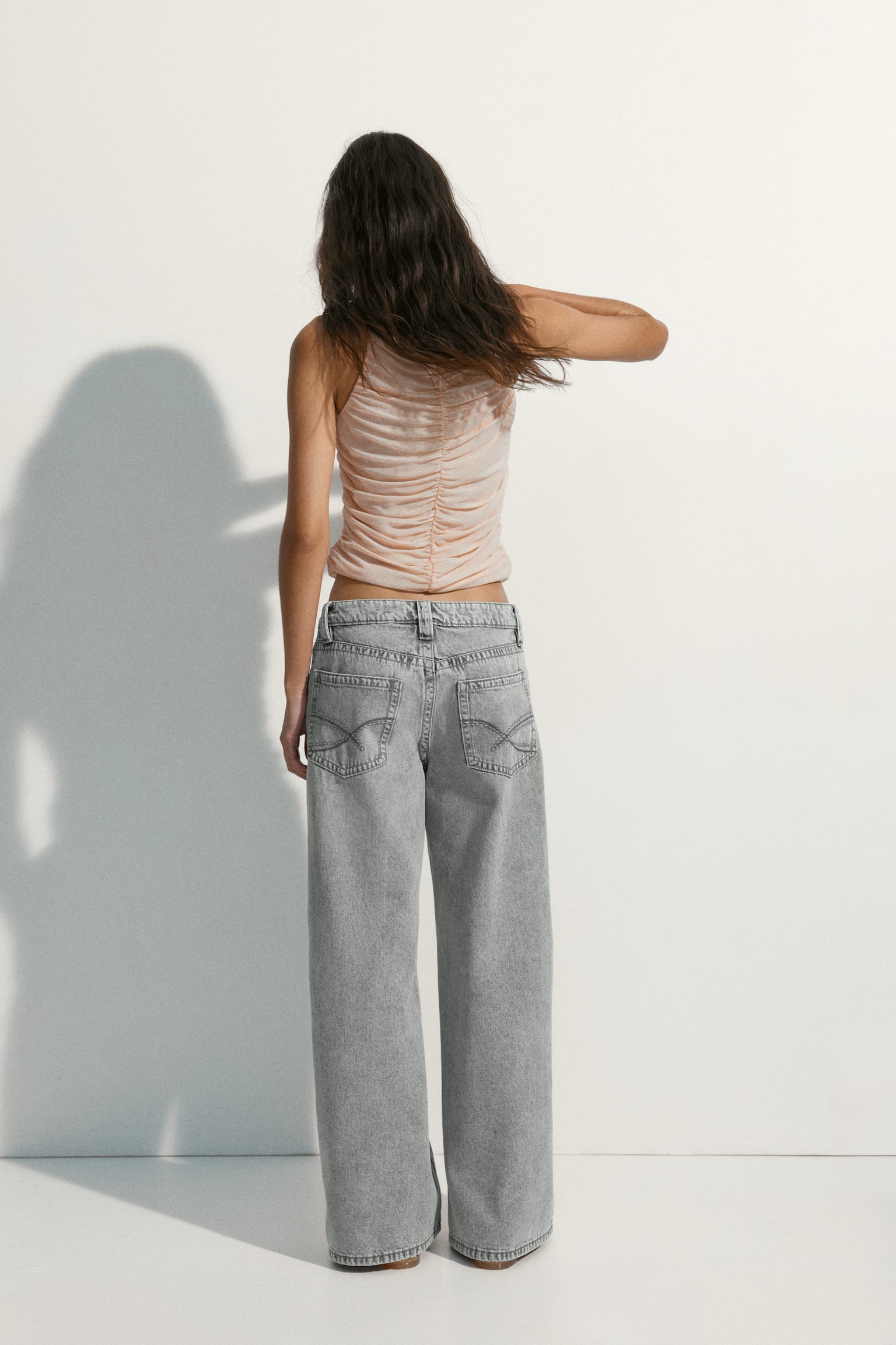 Baggy Wide Low Waist Jeans - Màu xám/Màu xanh denim - 5