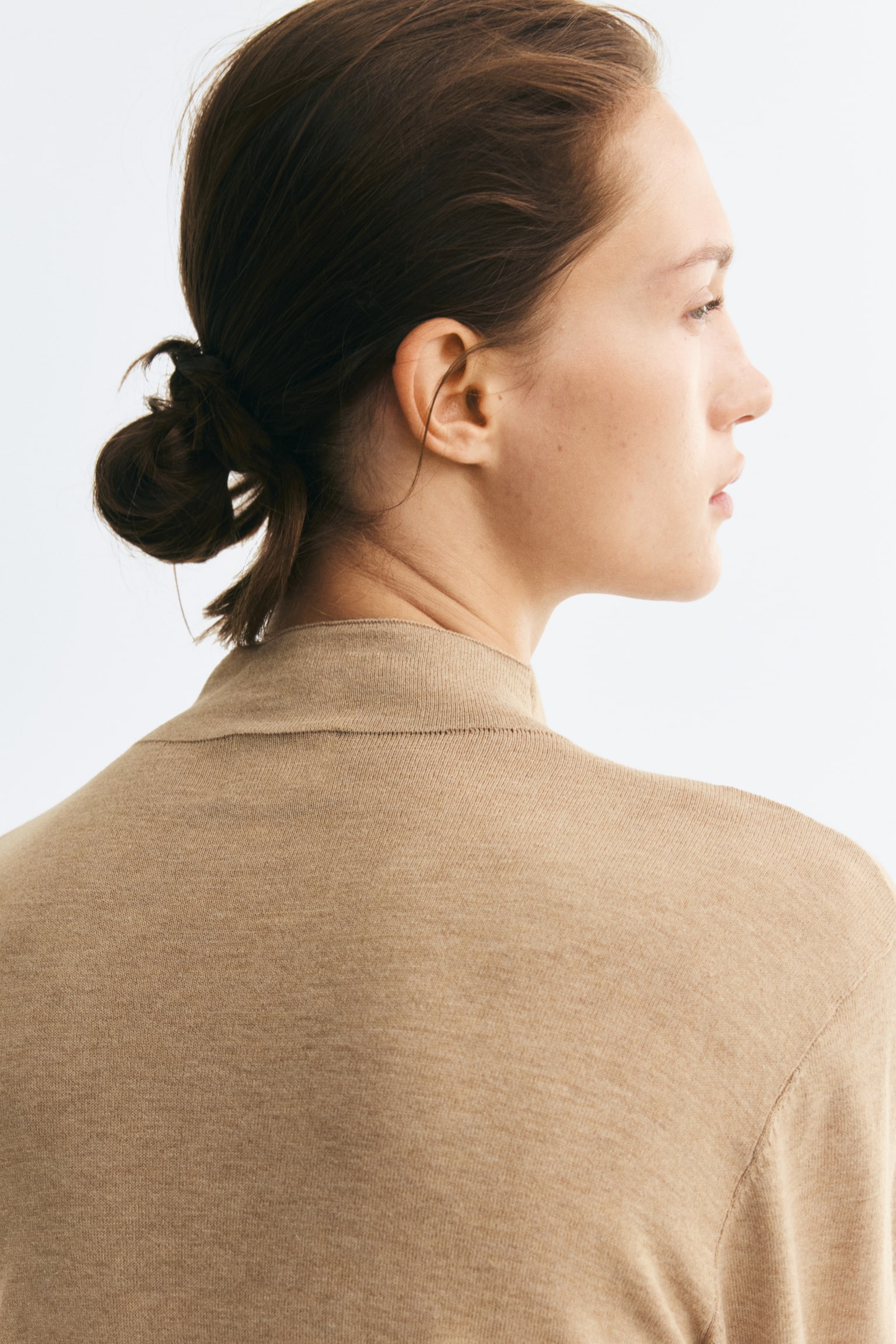 Женский кардиган H&M Mock Turtleneck, цвет: Бежевый меланжевый — фото 5