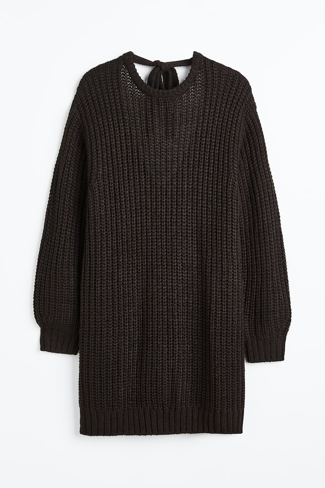 H&M+ Open-backed knitted dress - Black - 1